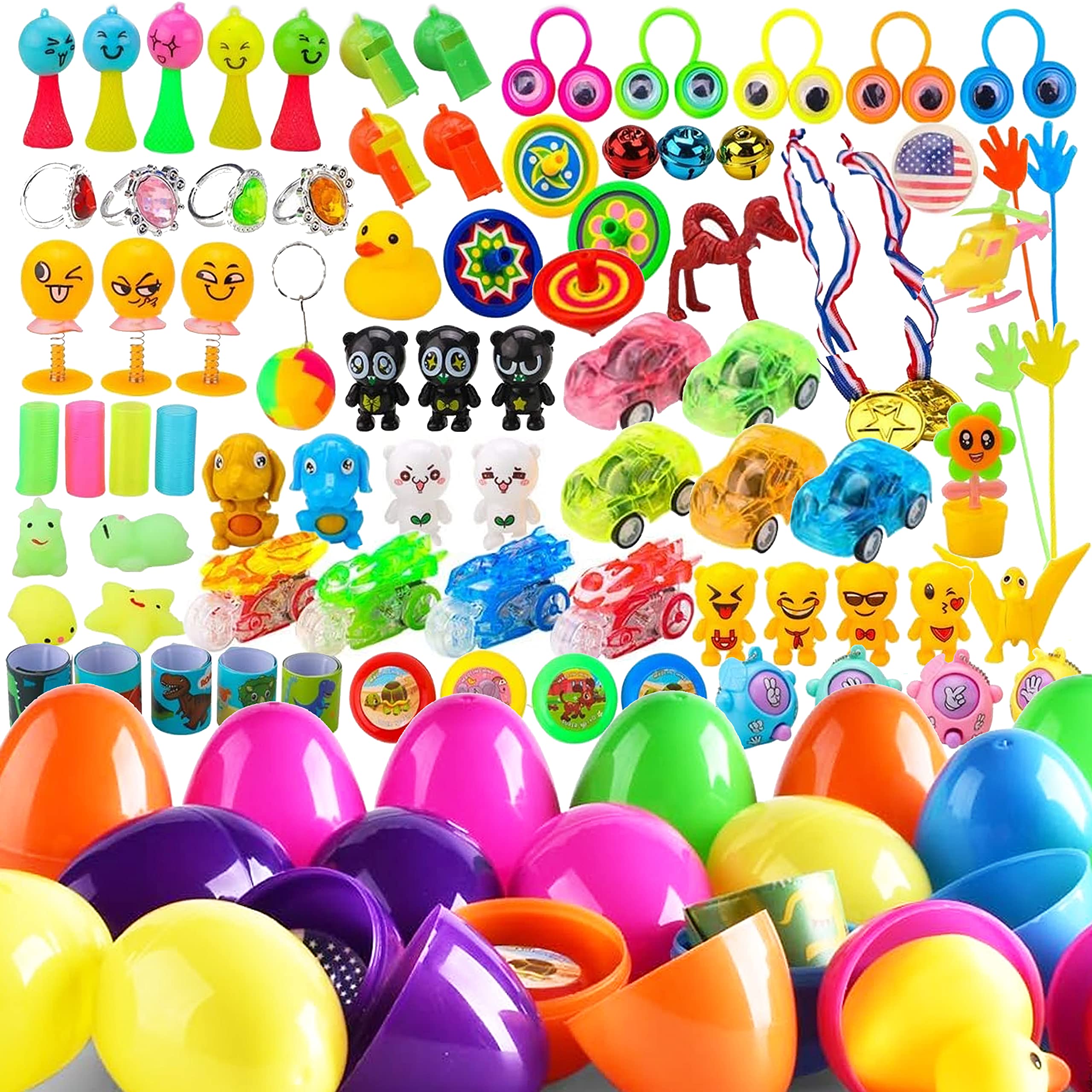 48-Piece Colorful Easter Eggs with Surprise Toys Inside - Perfect for Kids' Easter Basket Fillers, Egg Hunts & Party Favors