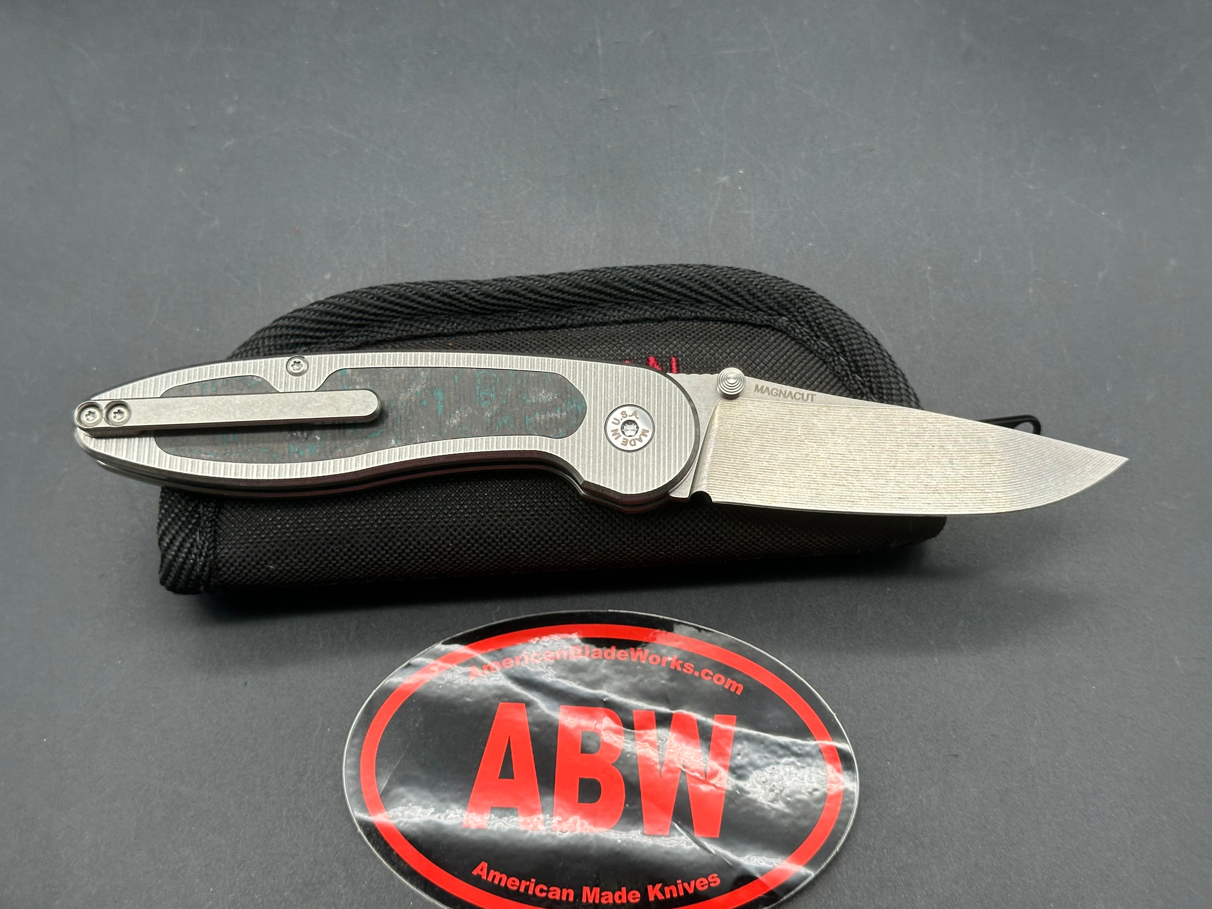 American Blade Works Model 1 Button Lock Folding Knife - Premium EDC Pocket Knife for Outdoor, Camping, Hiking & Everyday Carry