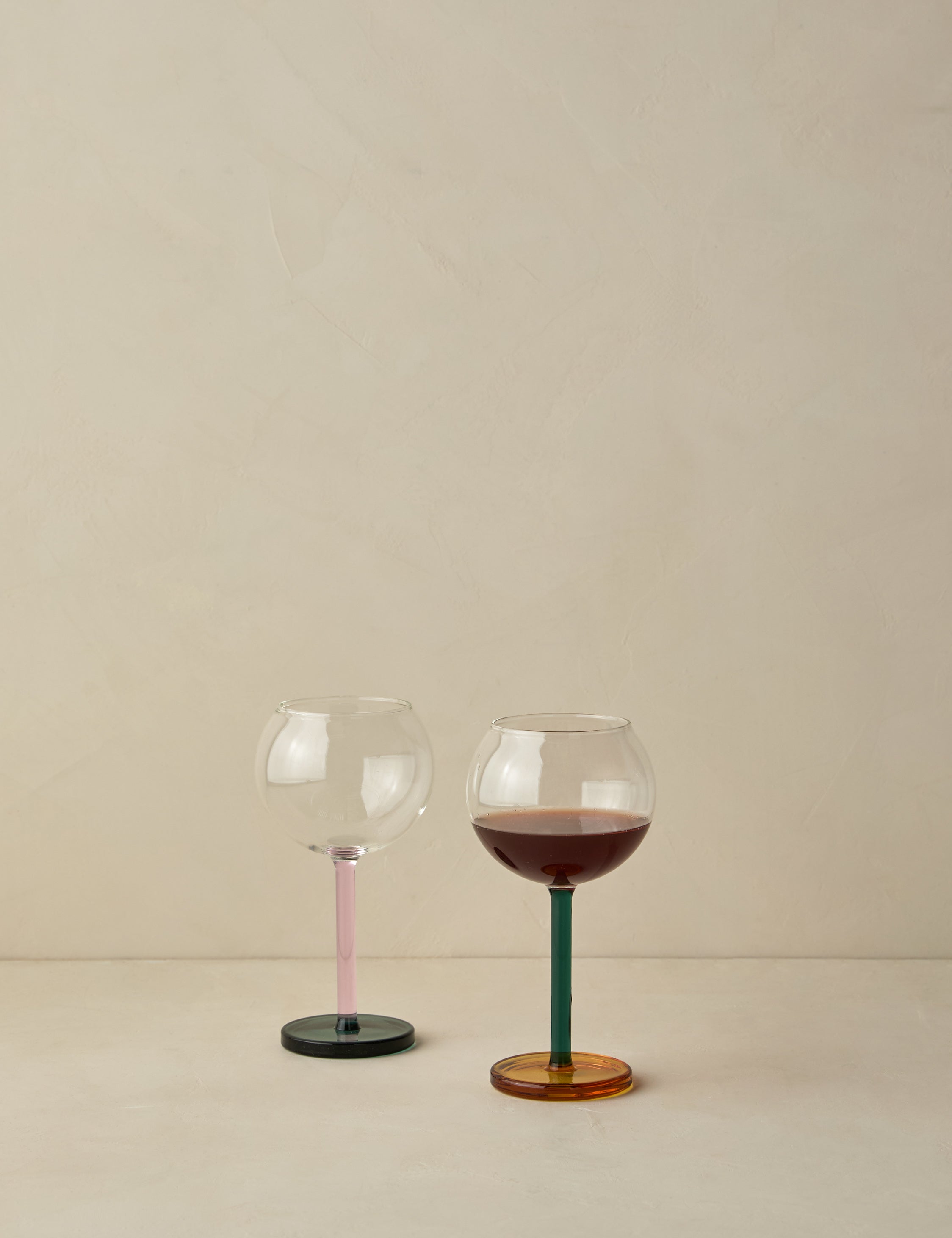 Sophie Lou Jacobsen Bilboquet Wine Glasses - Set of 2 Elegant Stemware for Red & White Wine - Perfect for Dinner Parties, Weddings & Home Entertaining