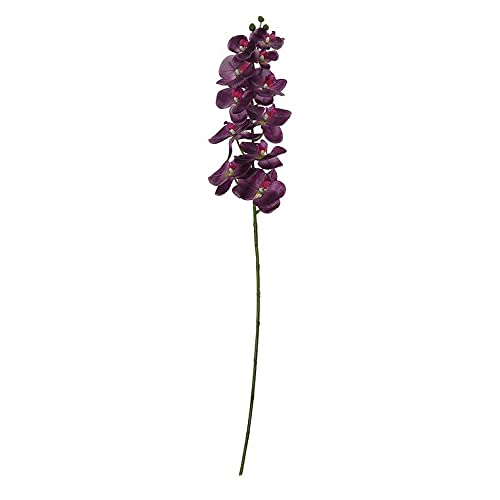40 Inch Artificial Phalaenopsis Silk Orchid Flowers - Real Touch Fake Orchid Branches for Home, Office, Wedding Decor - Pack of 2 (Eggplant Purple) - Perfect for Centerpieces, Table Decorations & Wall Arrangements