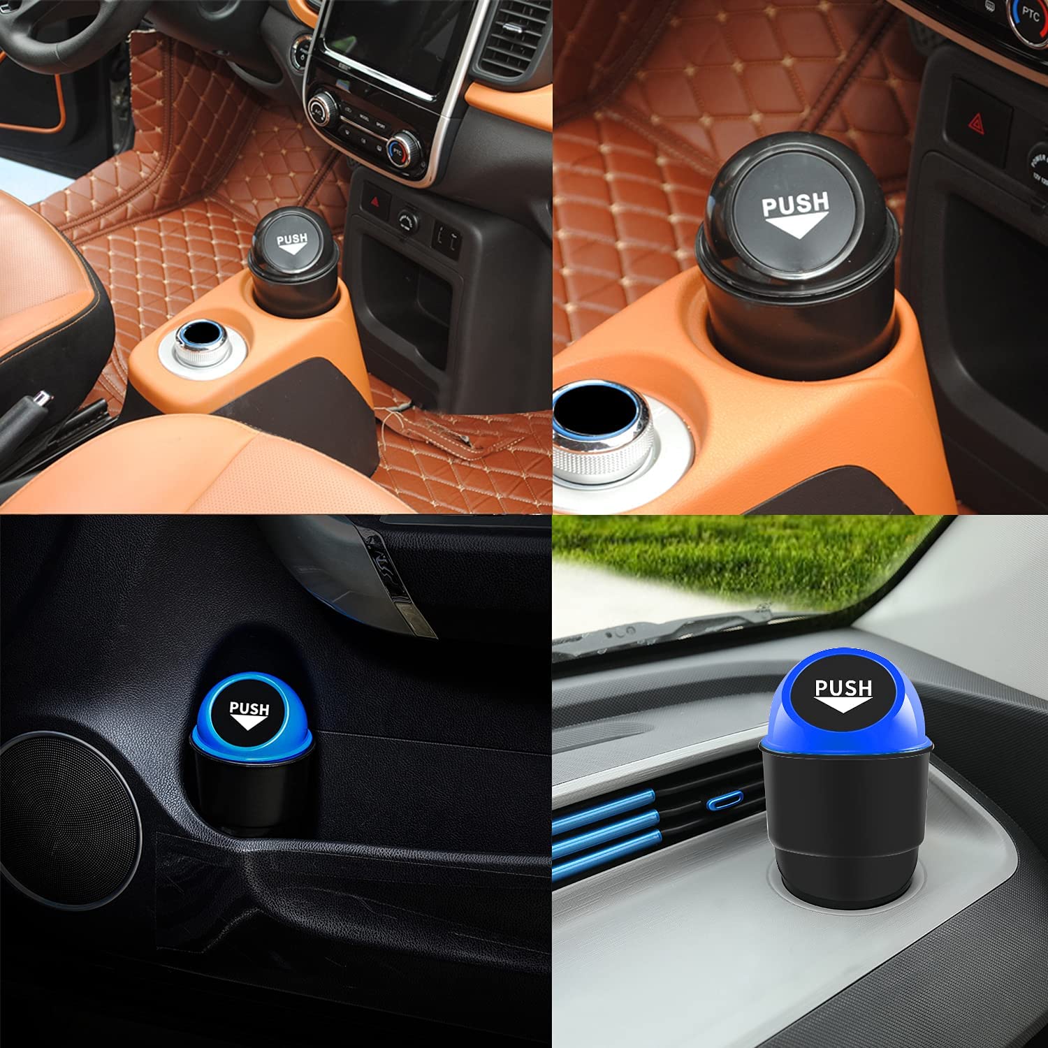 Mini Car Trash Can with Lid - Leakproof Auto Garbage Bin for Vehicle Cup Holder | Portable Small Trash Can for Car, Home, Office, Kitchen, Bedroom & Travel | Perfect for Road Trips, Commuting & Daily Use (Black)