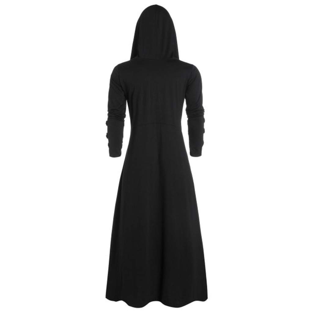 Men's Gothic Punk Black Cloak Jacket - Vintage Steam Coat Retro Windbreaker Cardigan for Casual & Cosplay Outfits | Perfect for Halloween, LARP, and Gothic Fashion