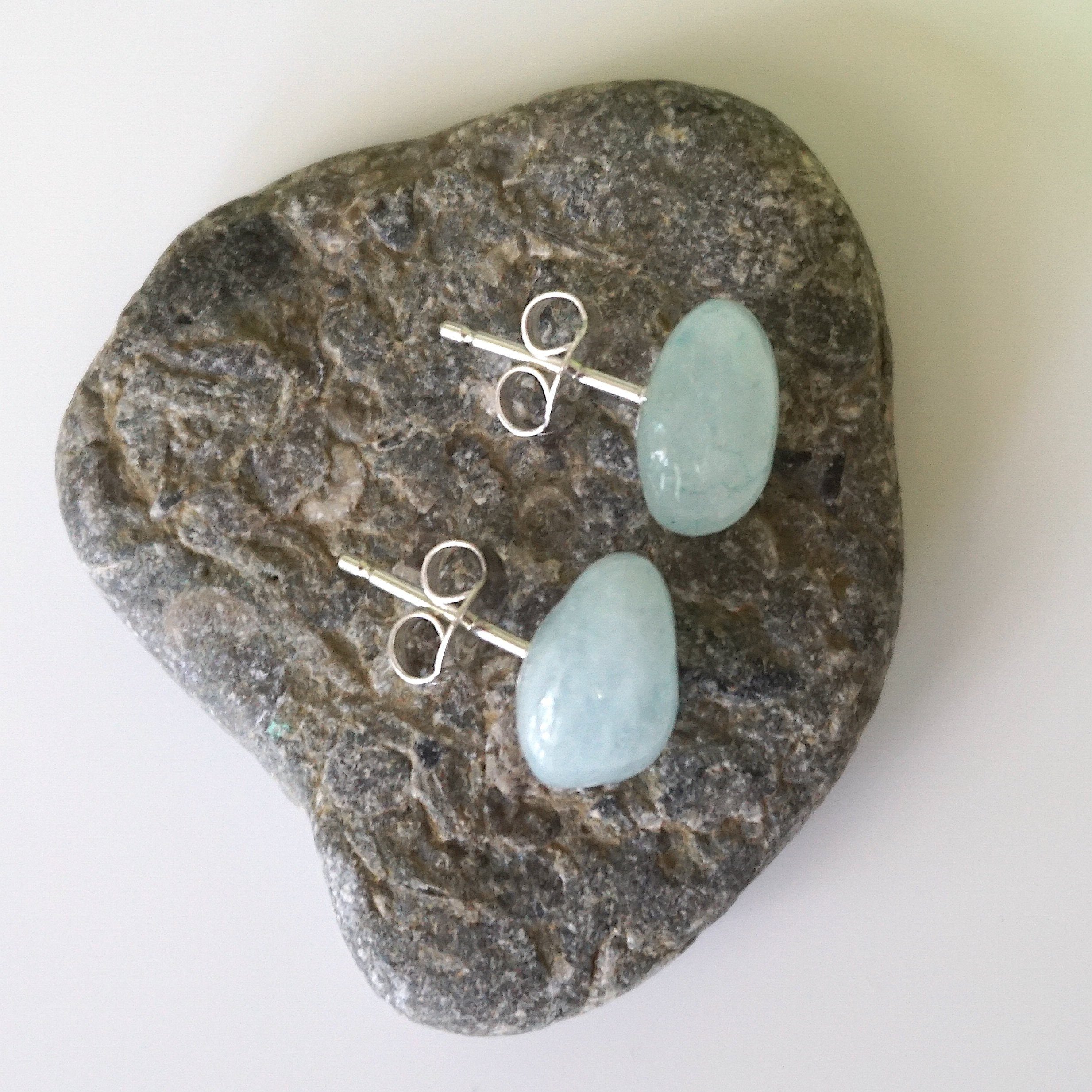 Stunning Aquamarine Stud Earrings for Women – Hypoallergenic Post Earrings for Everyday Wear & Special Occasions