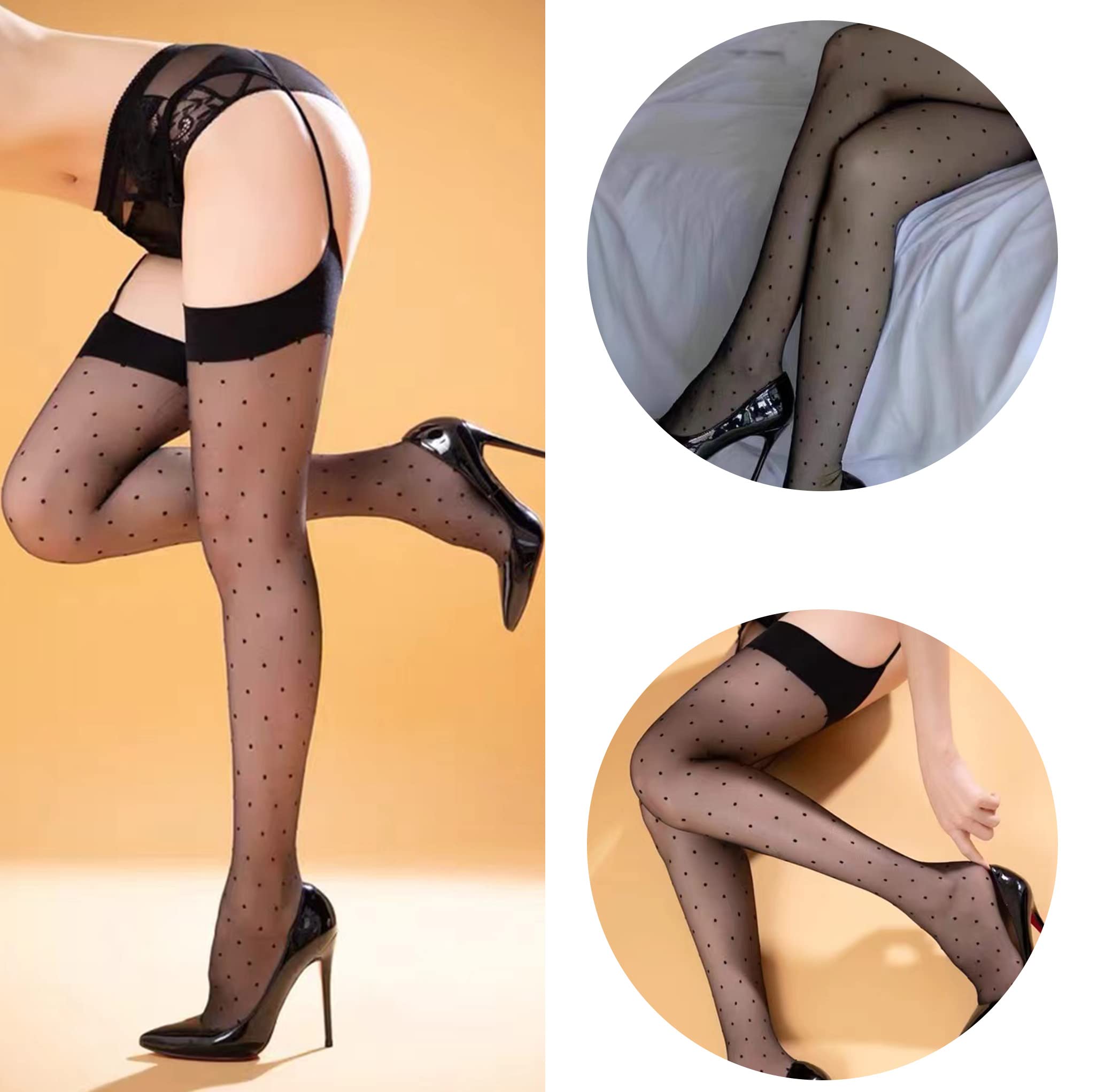 Lidogirl Women's Sexy Lace Garter Belt with Sheer Stockings - Bridal Lingerie Set for Wedding Night, Boudoir Photography & Romantic Occasions