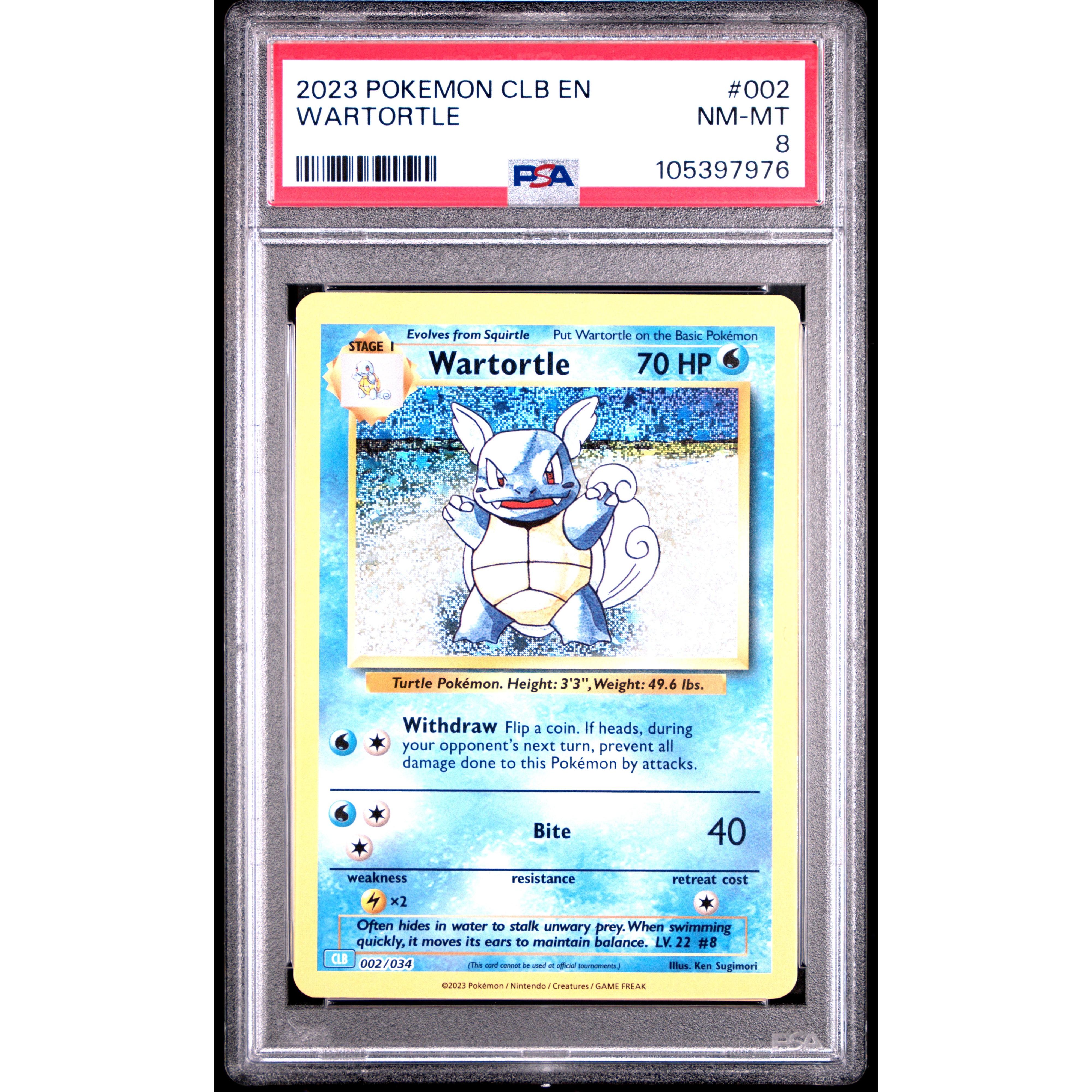 2023 Pokemon Classic Collection Wartortle 002/034 PSA 8 Graded Card - Rare Collectible for Pokemon TCG Fans & Investors | Perfect for Display, Gaming, and Trading
