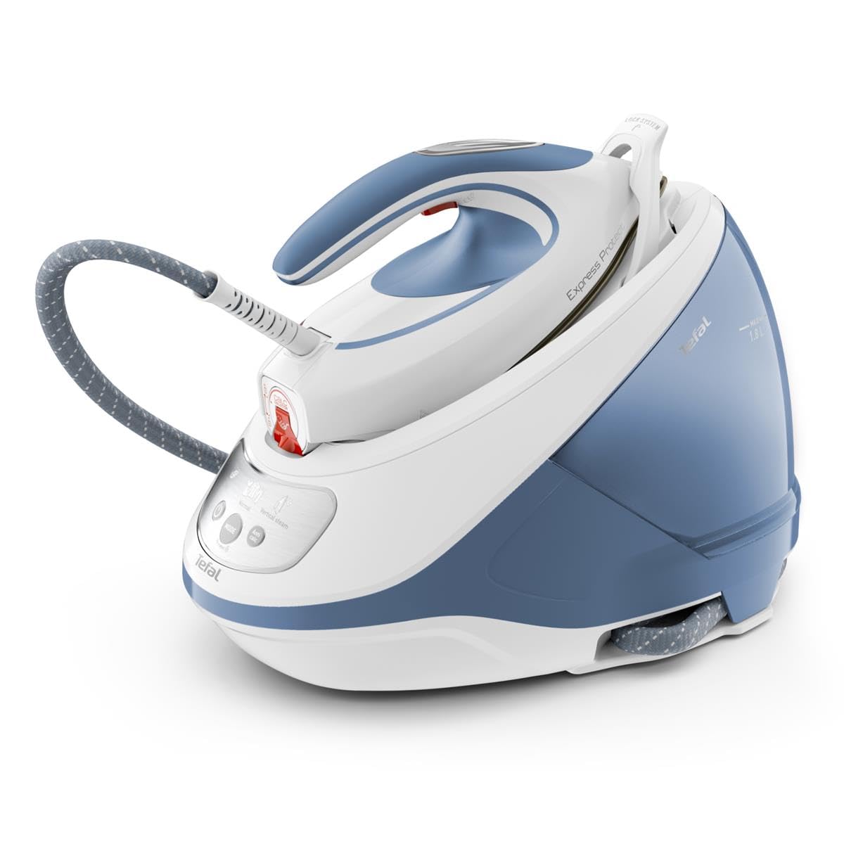 Tefal SV9202 Express Protect Steam Iron Station - Blue & White | Fast Heating, Anti-Calc, Self-Cleaning | Perfect for Home, Office & Travel Use