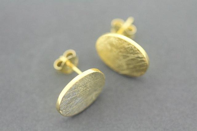 22K Gold Over Silver Oval Stud Earrings for Women - Elegant & Hypoallergenic Jewelry for Parties, Weddings & Everyday Wear