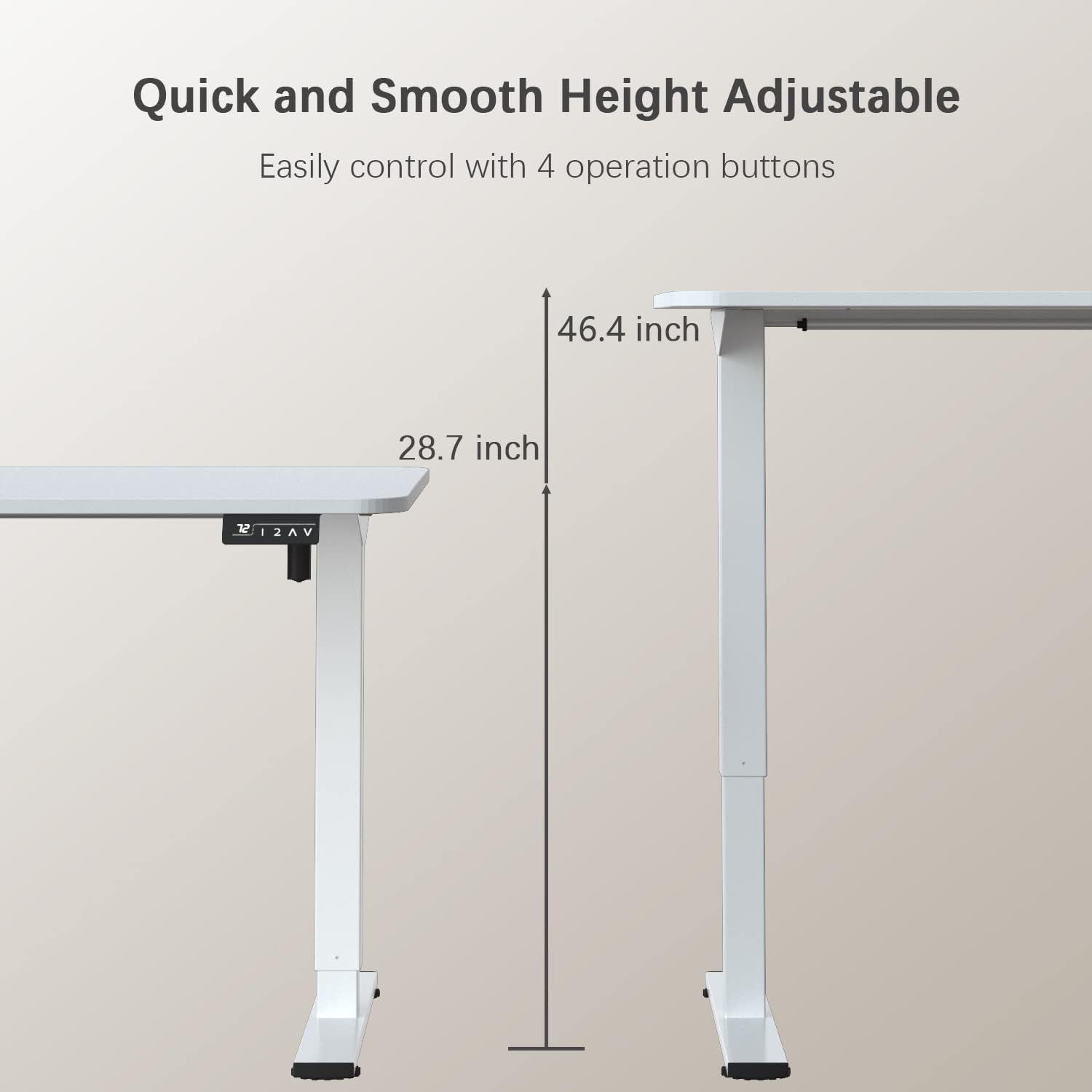 Furmax Electric Height Adjustable Standing Desk 55 x 24 Inches - Sit Stand Computer Desk with Memory Preset & T-Shaped Metal Bracket, White - Perfect for Home Office, Gaming & Remote Work Setup