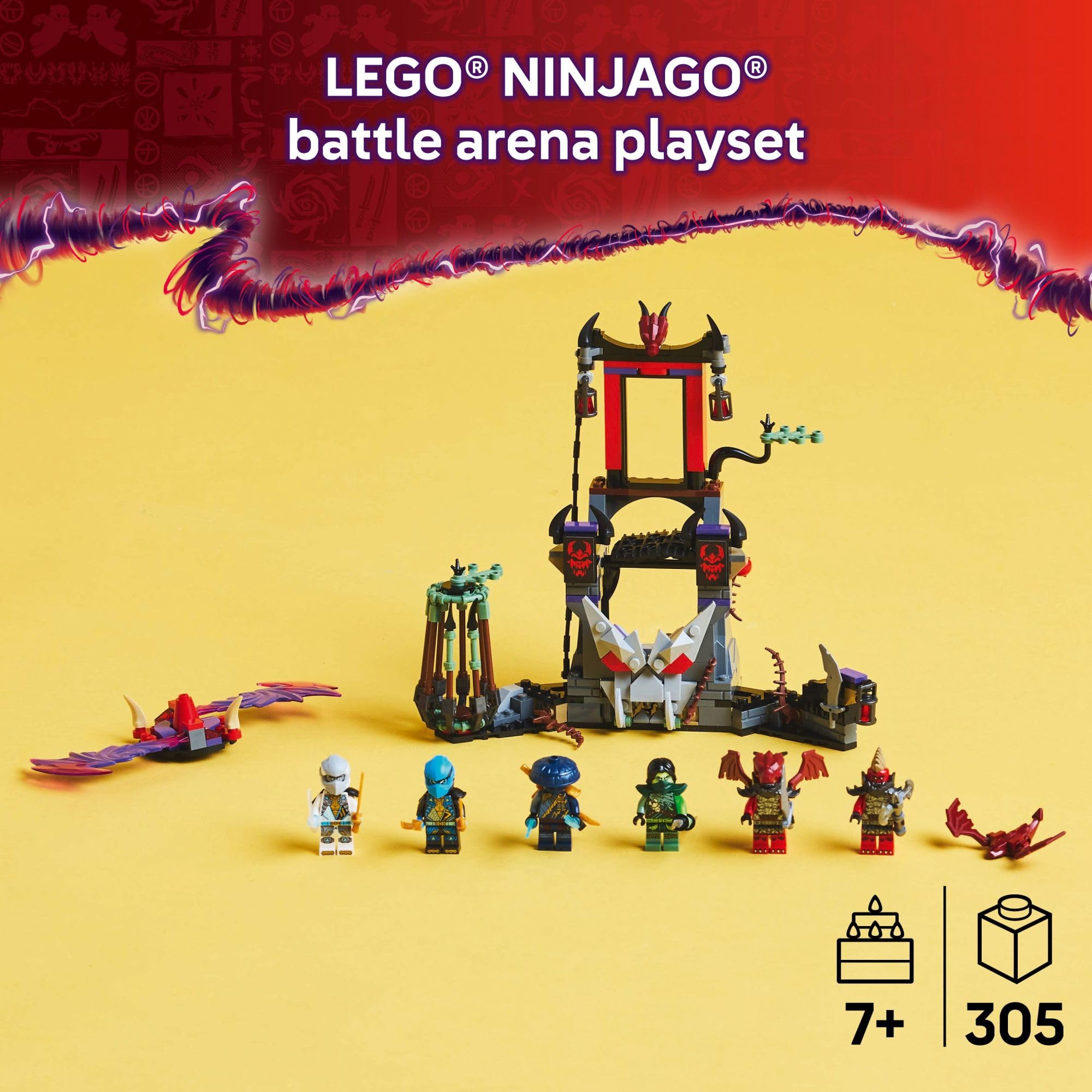LEGO NINJAGO Dragonian Storm Village Building Set (71841) - 6 Ninja Minifigures with Spinner Toy - Creative Construction Playset for Kids Ages 7+ - Perfect Birthday Gift for Boys & Girls - Great for Pretend Play & Collectible Display