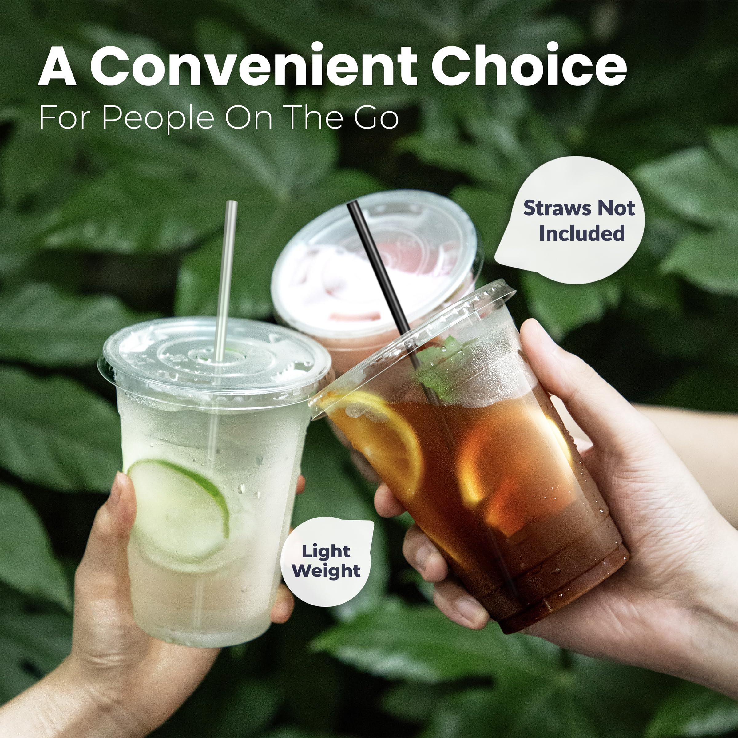 600 Pack 16oz Clear Plastic Cups with Lids - BPA Free Disposable Drink Cups for Smoothies, Iced Coffee, Juice & Milkshakes | Perfect for Parties, Lemonade Stands, Restaurants & Takeout | Durable Crystal Clear Meal Prep Containers