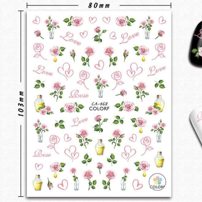 CA COLORF Nail Art Stickers - Premium Waterproof Nail Decals for Women, DIY Nail Designs with Easy Application - Perfect for Parties, Weddings, and Special Occasions