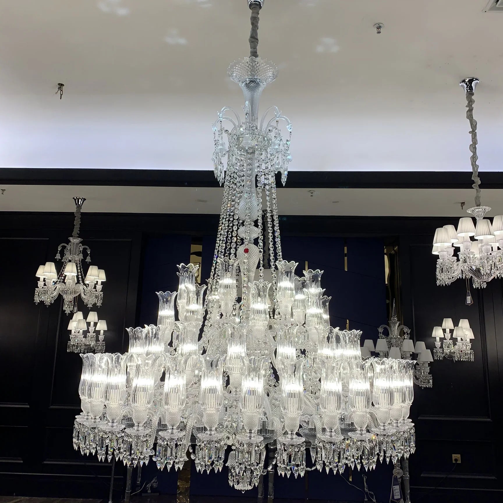 Extra Large French Style Romantic Flower Branch Crystal Chandelier - Multi-Layer Chrome Crystal Ceiling Light for Grand Foyer, Staircase & Hallway | Elegant Lighting for Luxury Home Decor, Wedding Venues & Hotel Lobbies