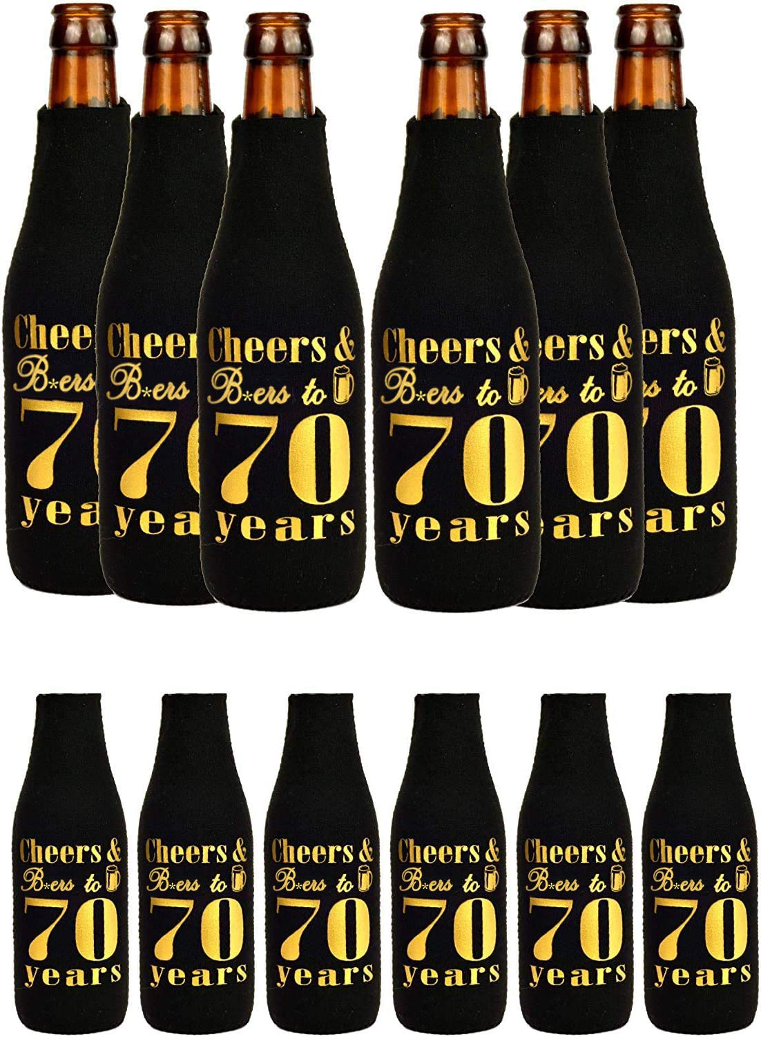 MEANT2TOBE 70th Birthday Decorations for Men - Personalized Can Cooler & Sleeve Set - Unique 70th Birthday Gifts for Him - Perfect for Birthday Parties, Retirement Celebrations & Father's Day Gifts
