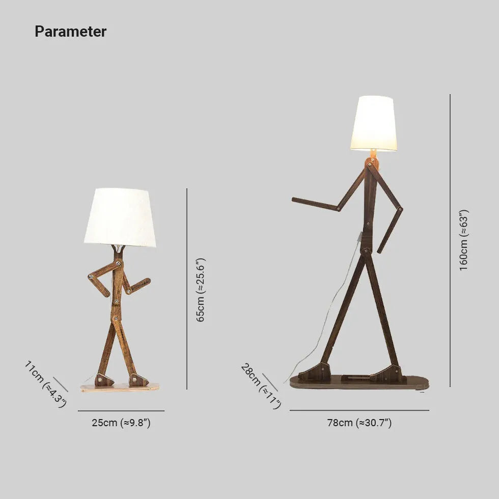 Adjustable Wooden Figurine Floor Lamp - Modern Home Decor for Living Room, Bedroom & Office Lighting