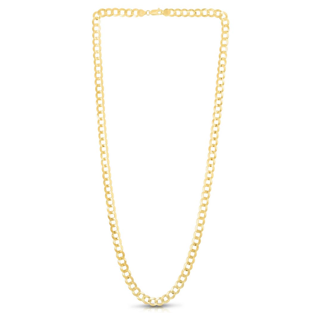 10K Gold Sparkle Cut Curb Lite Chain Necklace for Women & Men - Adjustable Lengths 14