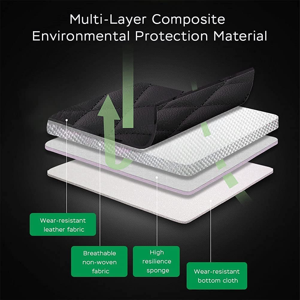 Premium Front & Rear Seat Covers for Ford Bronco Sport - Waterproof PU Leather Car Seat Protectors, Comfortable & Stylish Black with Green Stitching | Perfect for Off-Roading, Daily Commute & Road Trips
