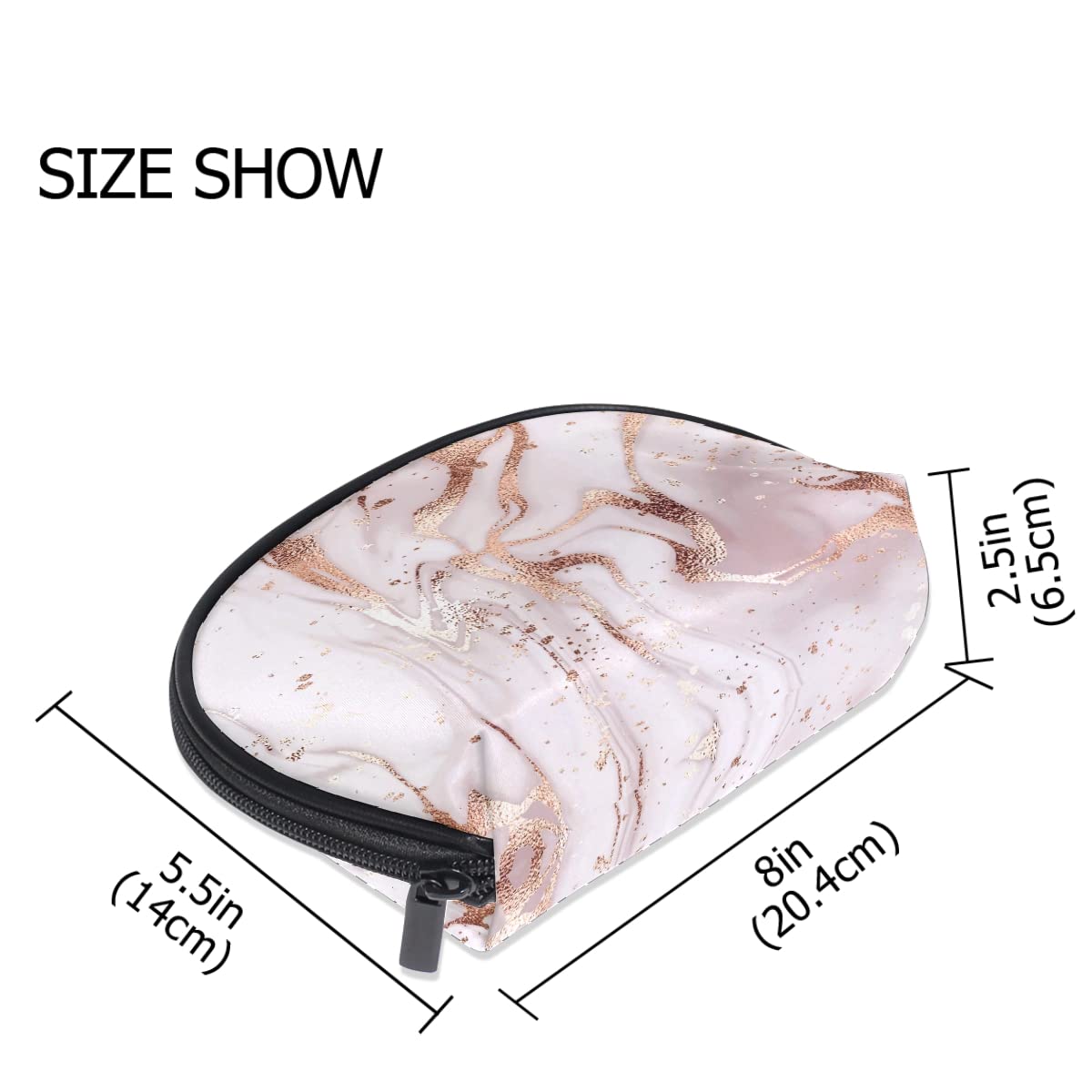 Women's Pink Marble Glitter Makeup Bag - Small Cosmetic Organizer with Compartments for Purse, Travel & Daily Essentials | Perfect for Toiletry Storage, Gift Ideas & On-the-Go Beauty Accessories