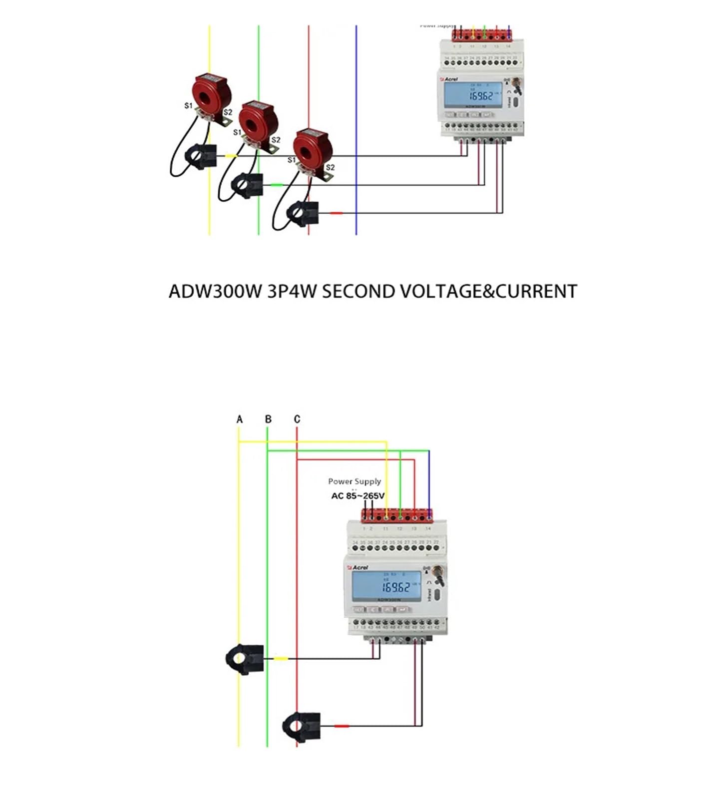 ADW300 4GHW 3 Phase Smart Energy Meter with Communication Module, AC 230V - Monitor Electricity Usage for Industrial, Commercial & Residential Applications
