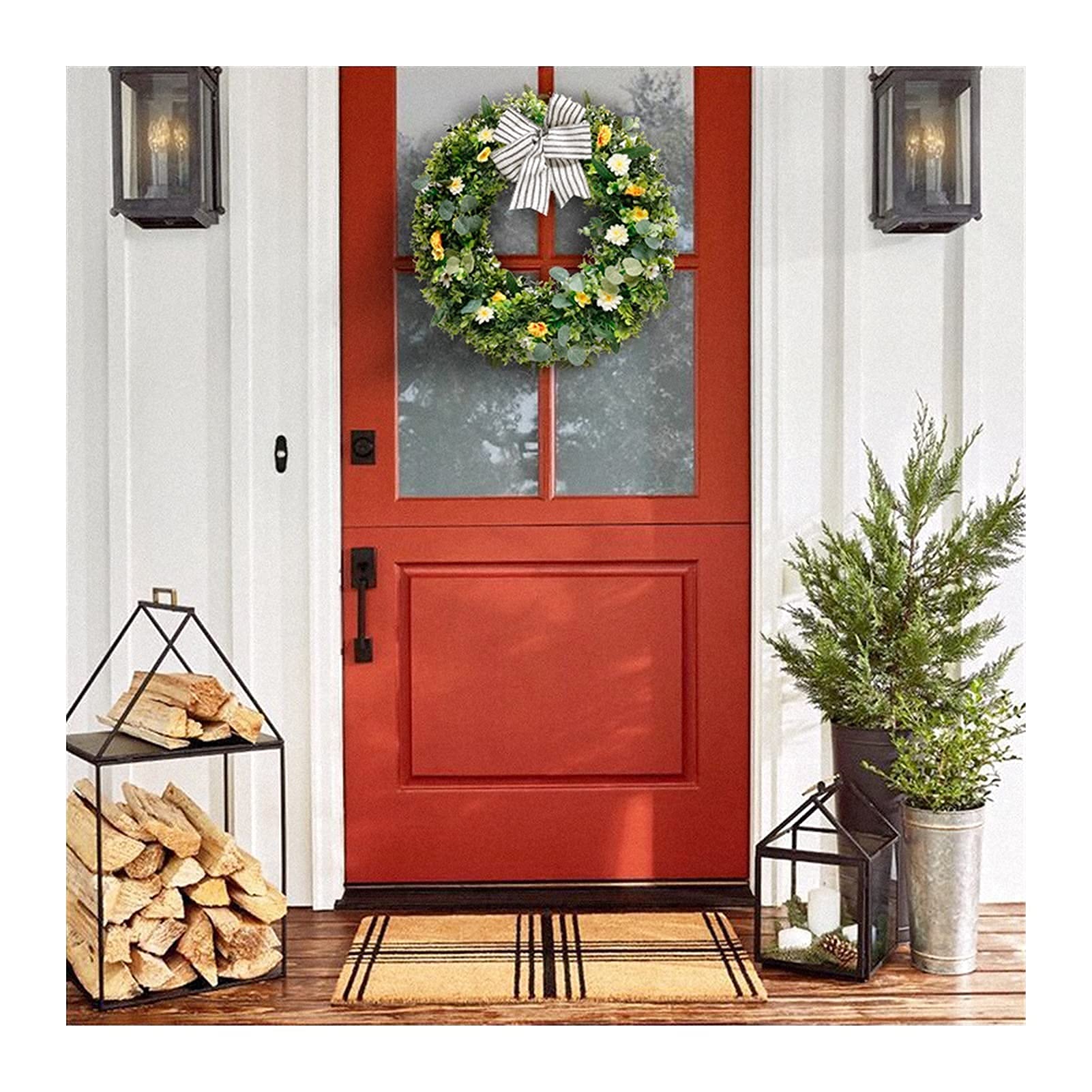 Artificial Christmas Garland Wreath - Pastoral Holiday Decor for Home, Wedding, Hotel, Window & Door - Bicycle Wreath Style - Perfect for Christmas Tree, Mantel & Festive Party Decorations