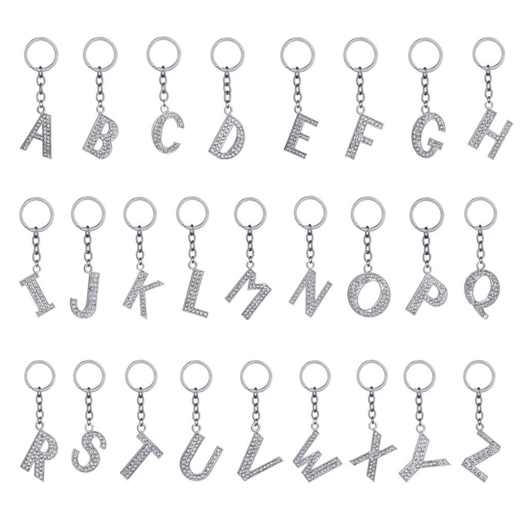 Personalized Diamond Letter Keychain for Women & Men - Custom Initial Pendant Keyring - Perfect for Gifts, Key Accessories & Everyday Use