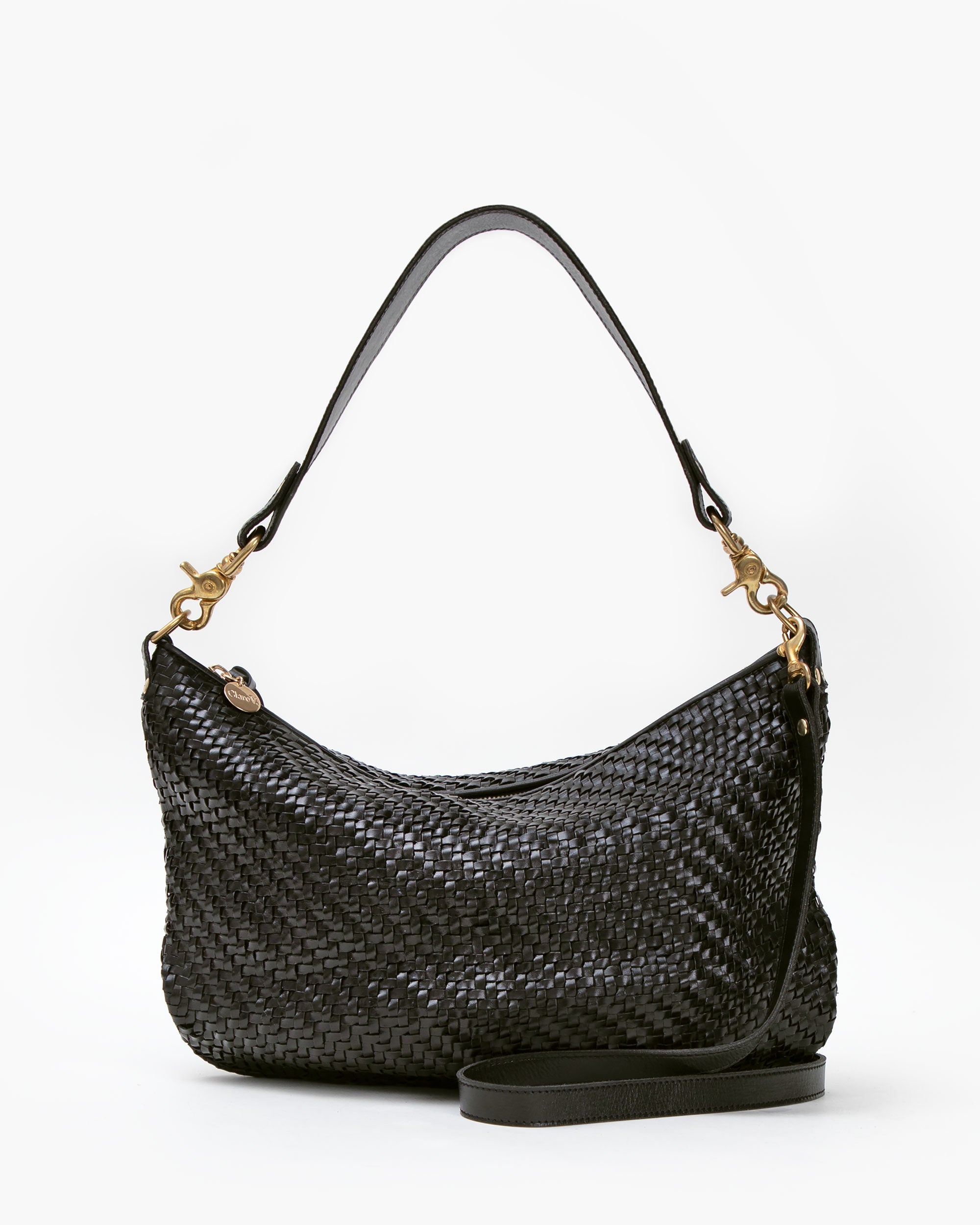 Moyen M Black Woven Zig Zag Crossbody Bag - Stylish Women's Shoulder Purse for Everyday Use, Work & Travel