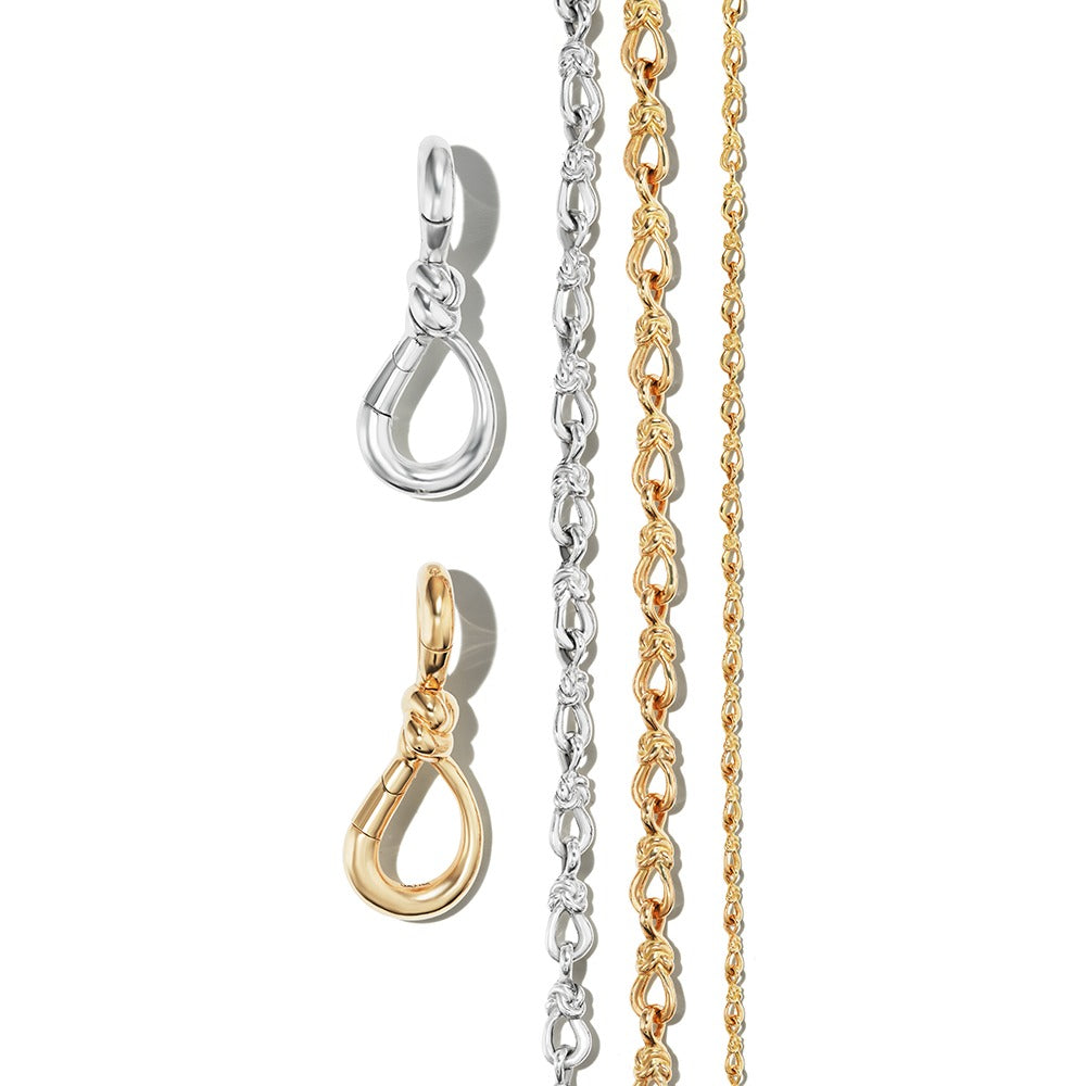 Marla Aaron Sterling Silver True Lover's Knot Lock Necklace - Romantic Gift for Her, Anniversary & Valentine's Day Jewelry