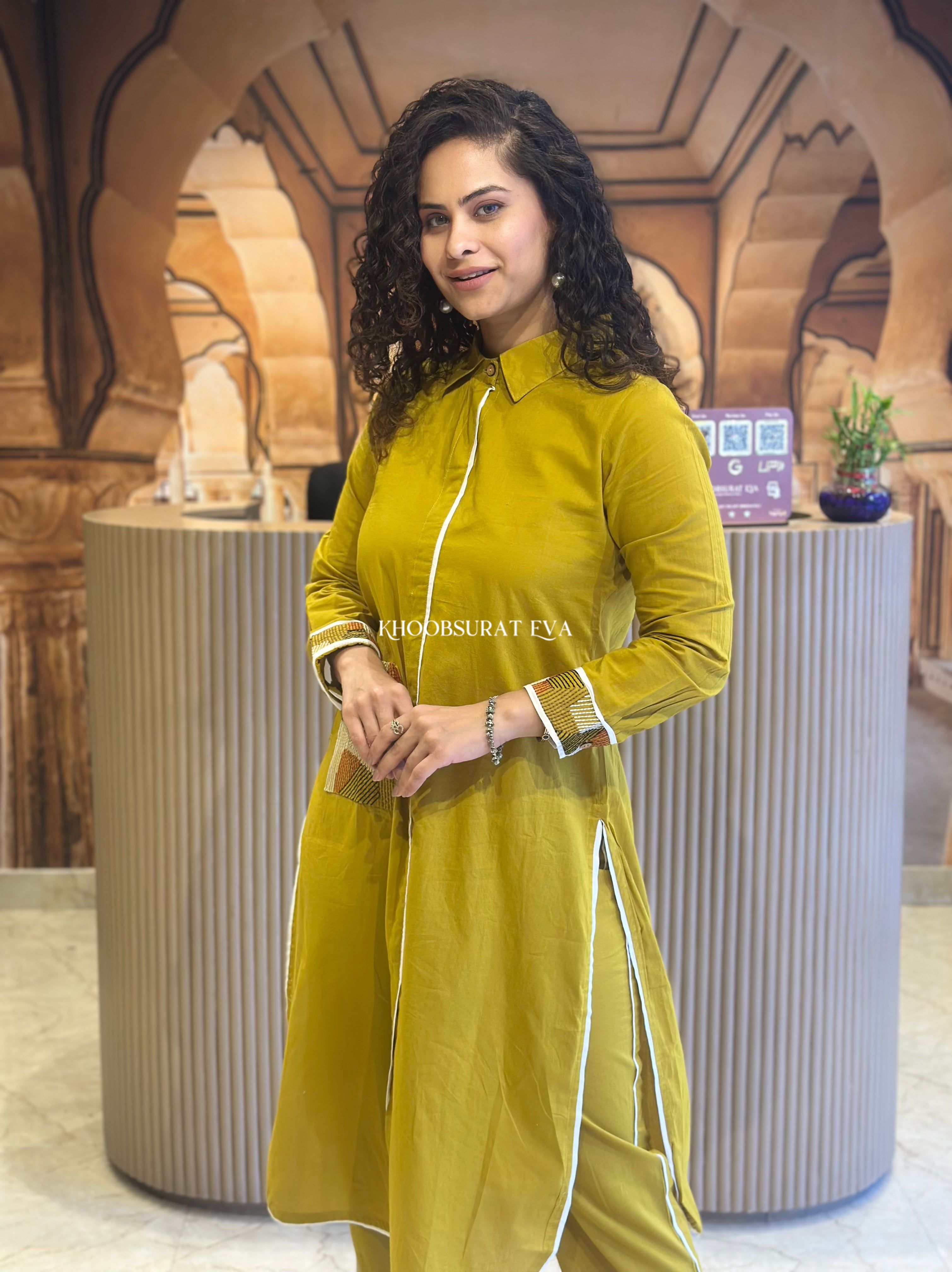 Stanley Yellow Kurta Set for Men - Traditional Indian Cotton Kurta Pajama Outfit - Perfect for Festivals, Weddings & Cultural Events
