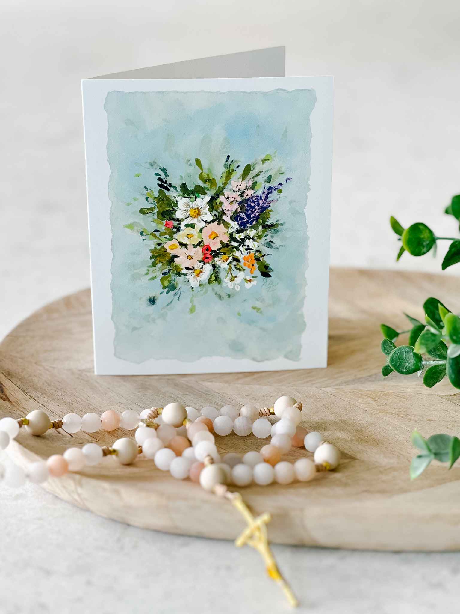 Spring Flowers Bouquet with Greeting Card - Perfect for Mother's Day, Birthday & Anniversary Gifts - Floral Arrangement for Home Decor & Special Occasions