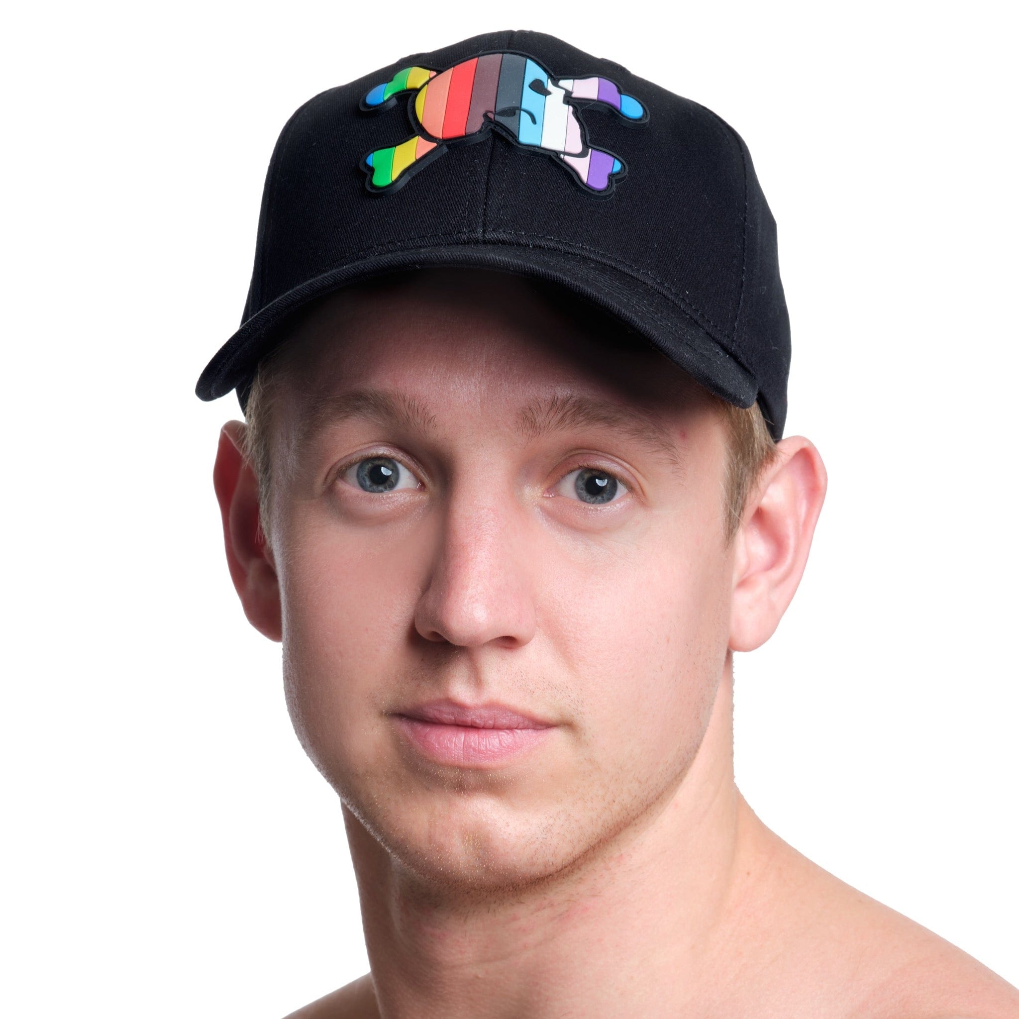 Pride Logo Hat - Black LGBTQ+ Rainbow Flag Cap for Gay Pride Parades, Festivals & Celebrations