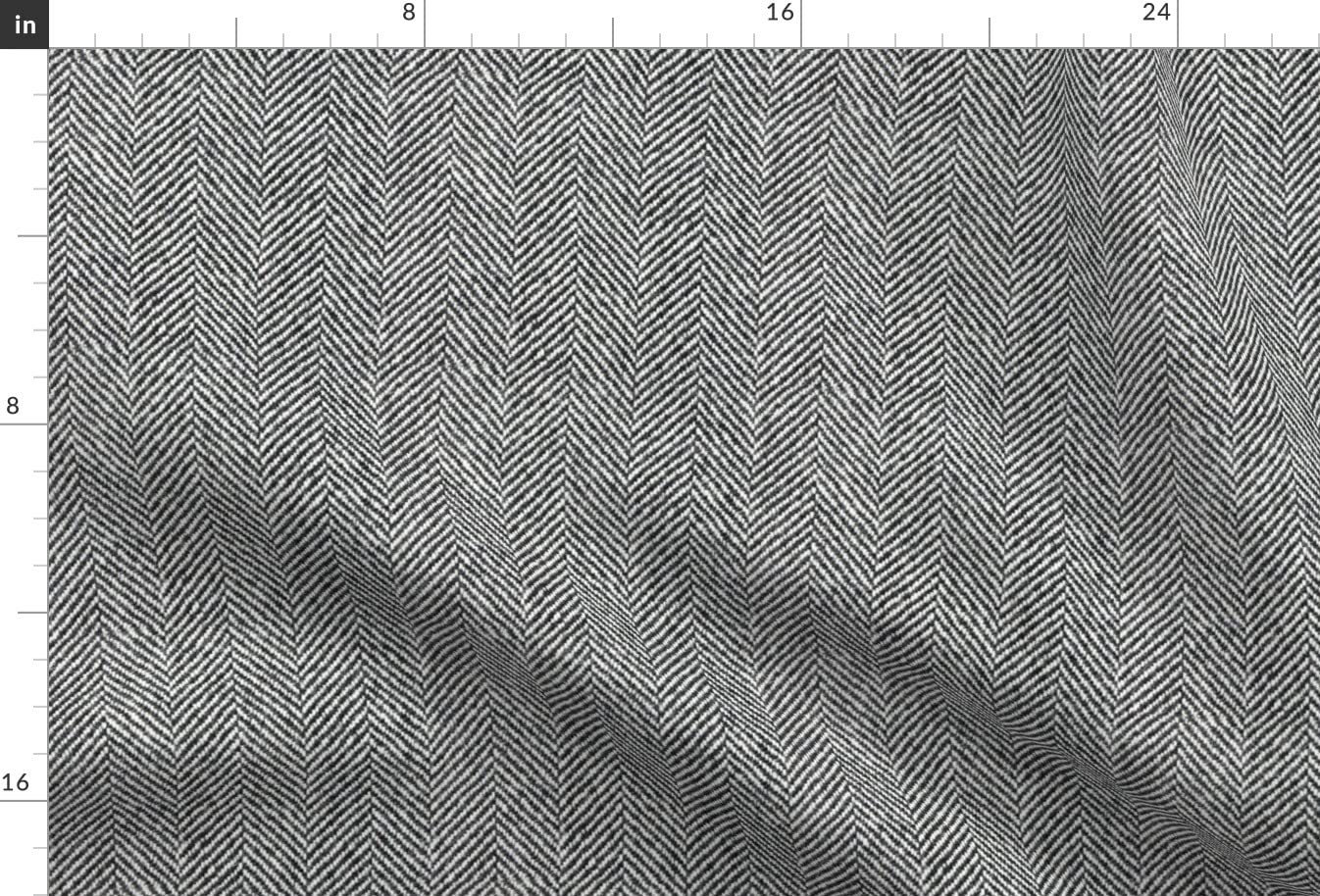 Premium Spoonflower Fabric - Black & White Herringbone Chevron Print on Soft Minky Fabric (Fat Quarter) for Sewing Projects - Perfect for Baby Blankets, Quilt Backing & Plush Toys | DIY Nursery Decor & Cozy Home Crafts
