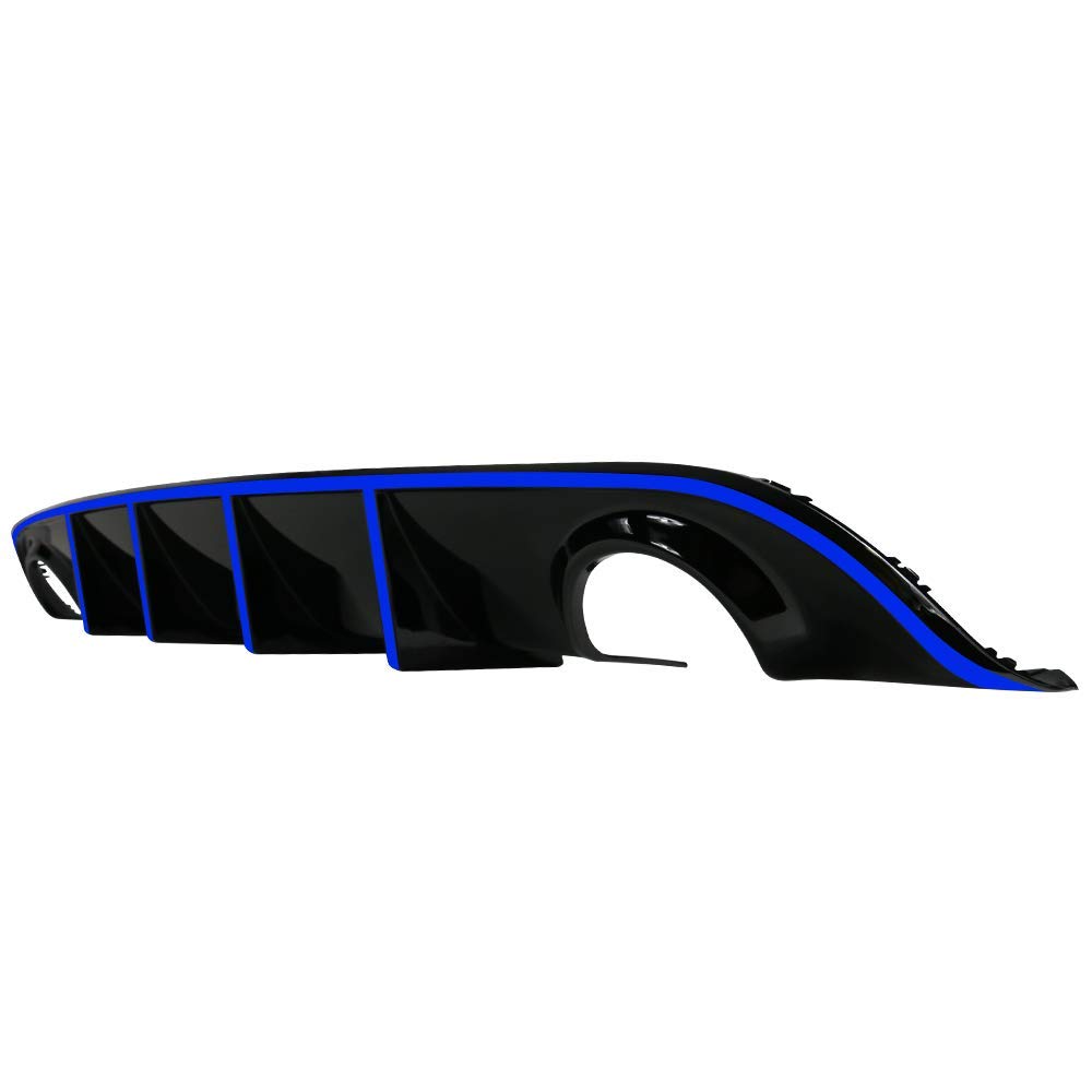 IKON MOTORSPORTS V3 Style Rear Diffuser with Blue Reflective Tape - Compatible with 2015-2023 Dodge Charger SRT | Aggressive Look & Enhanced Aerodynamics | Perfect for Car Enthusiasts & Street Racing