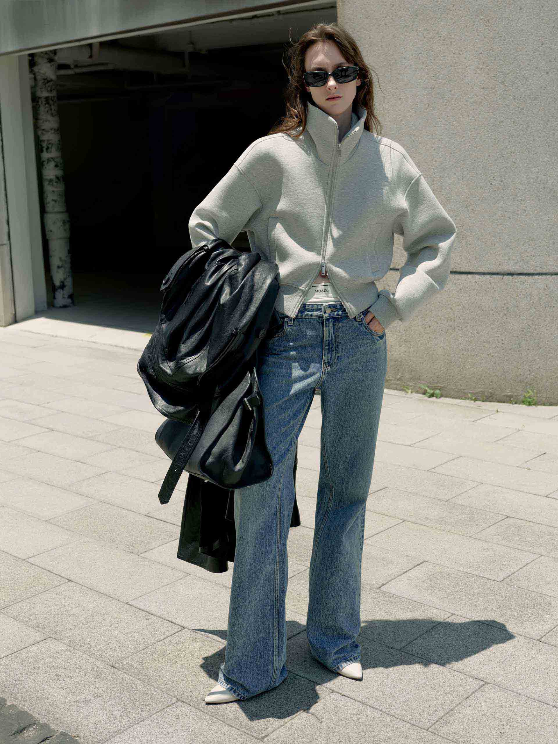 High Waist Straight Leg Jeans for Women - Stretch Denim Pants with Contrast Stitching - Perfect for Casual Wear, Office & Date Nights