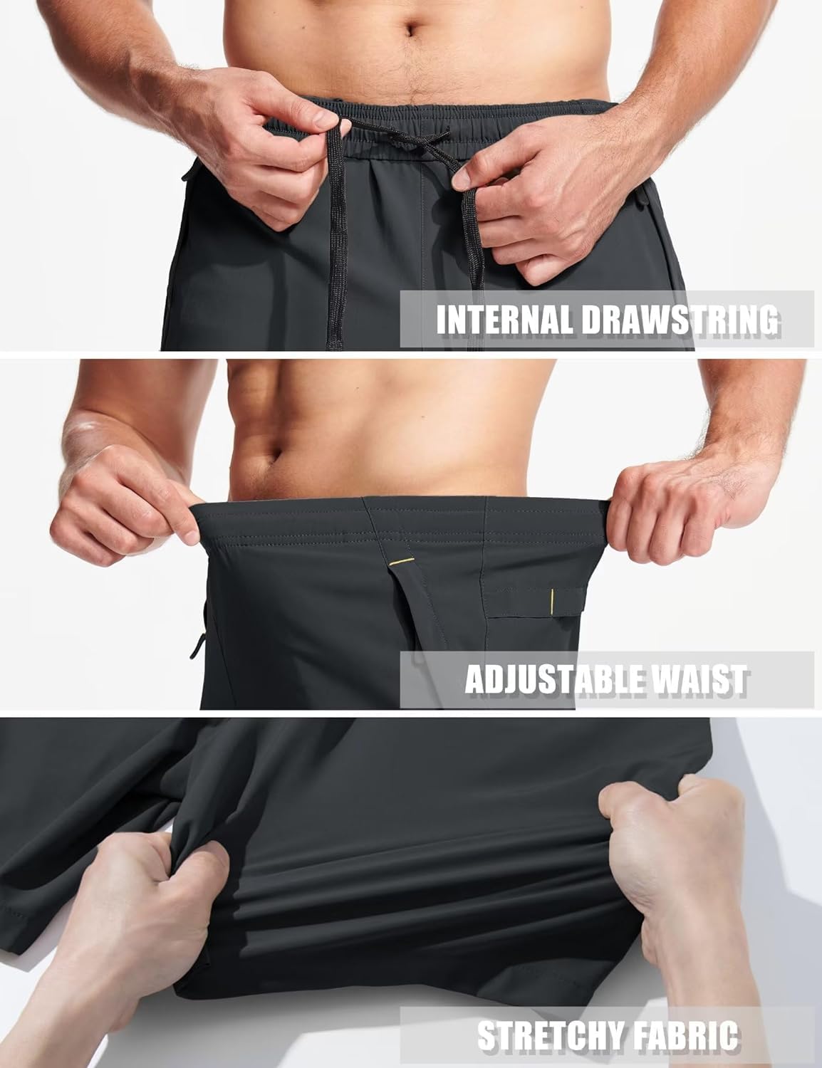MAGCOMSEN Men's Quick Dry Workout Shorts - Breathable Running & Training Shorts with Zip Pockets - Perfect for Gym, Jogging & Outdoor Sports