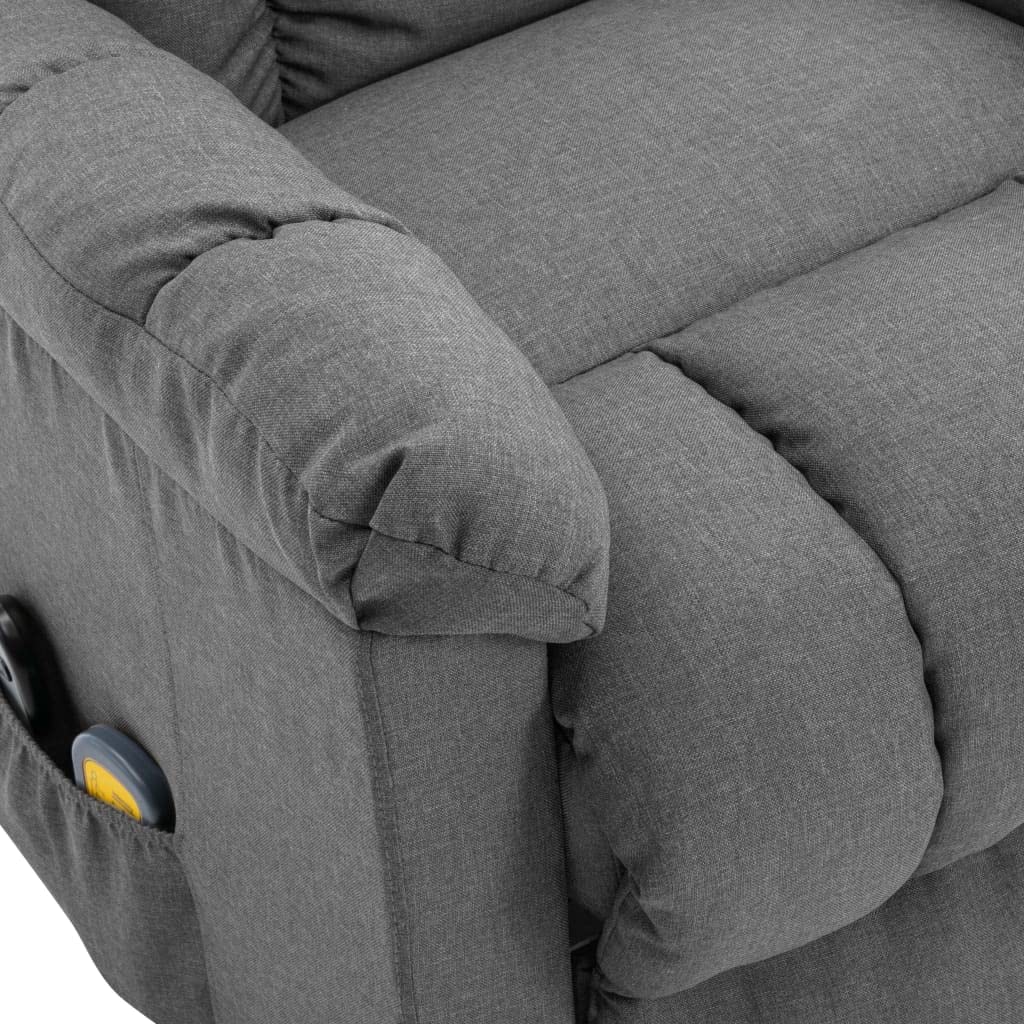 CHARMMA Stand-up Massage Recliner Chair - Light Gray Fabric (97 lbs) for Living Room, Office & Home Relaxation