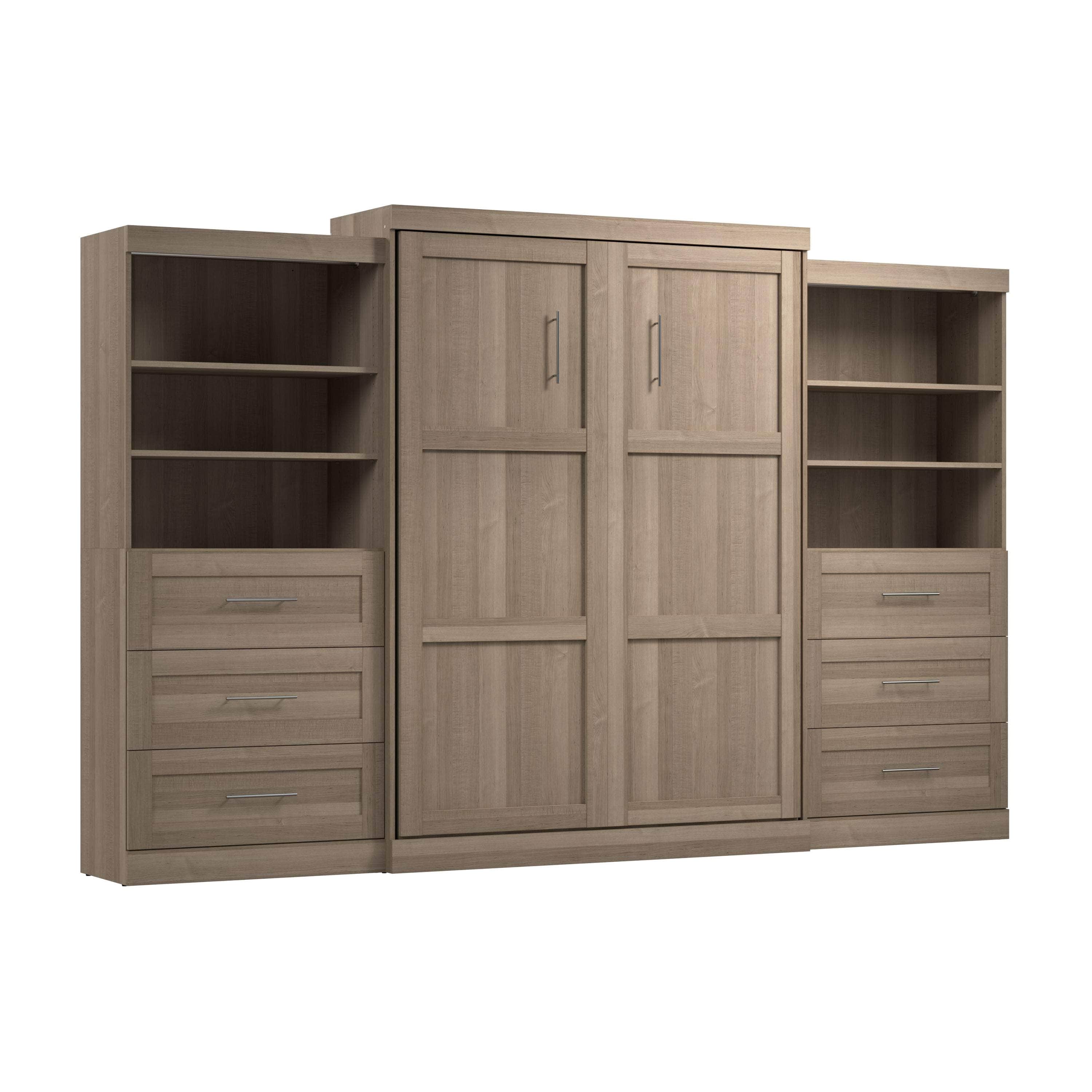 Pur Queen Murphy Wall Bed with 2 Storage Drawers - Space Saving Fold Down Bed (136 Inch) in 6 Colors | Perfect for Small Apartments, Guest Rooms & Home Offices