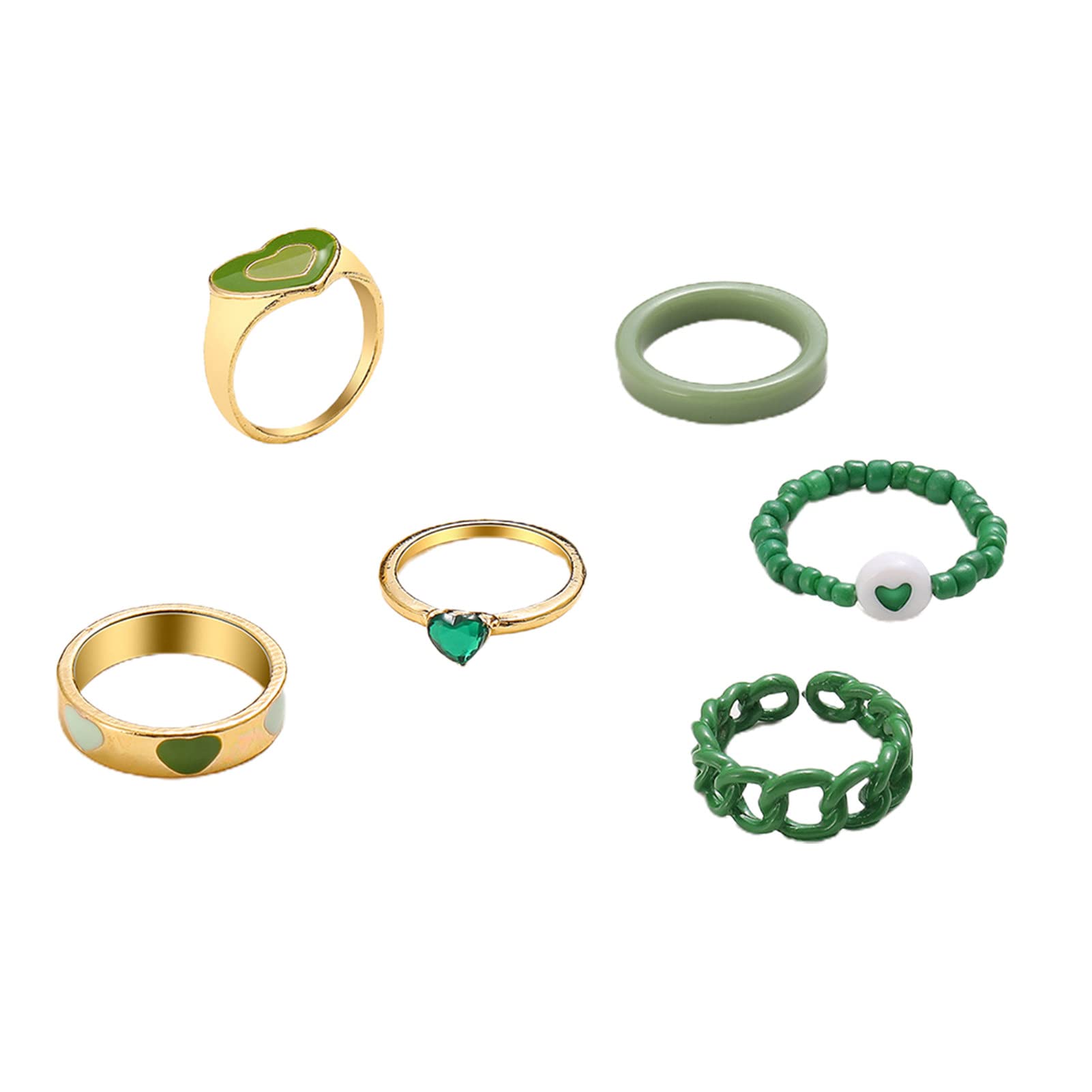 Trendy Women's Knuckle Stacking Rings Set - Heart Design Stackable Statement Rings for Women & Girls | Perfect Gift for Valentine's Day, Anniversary, Wedding | Everyday Wear, Date Night, Party Accessories