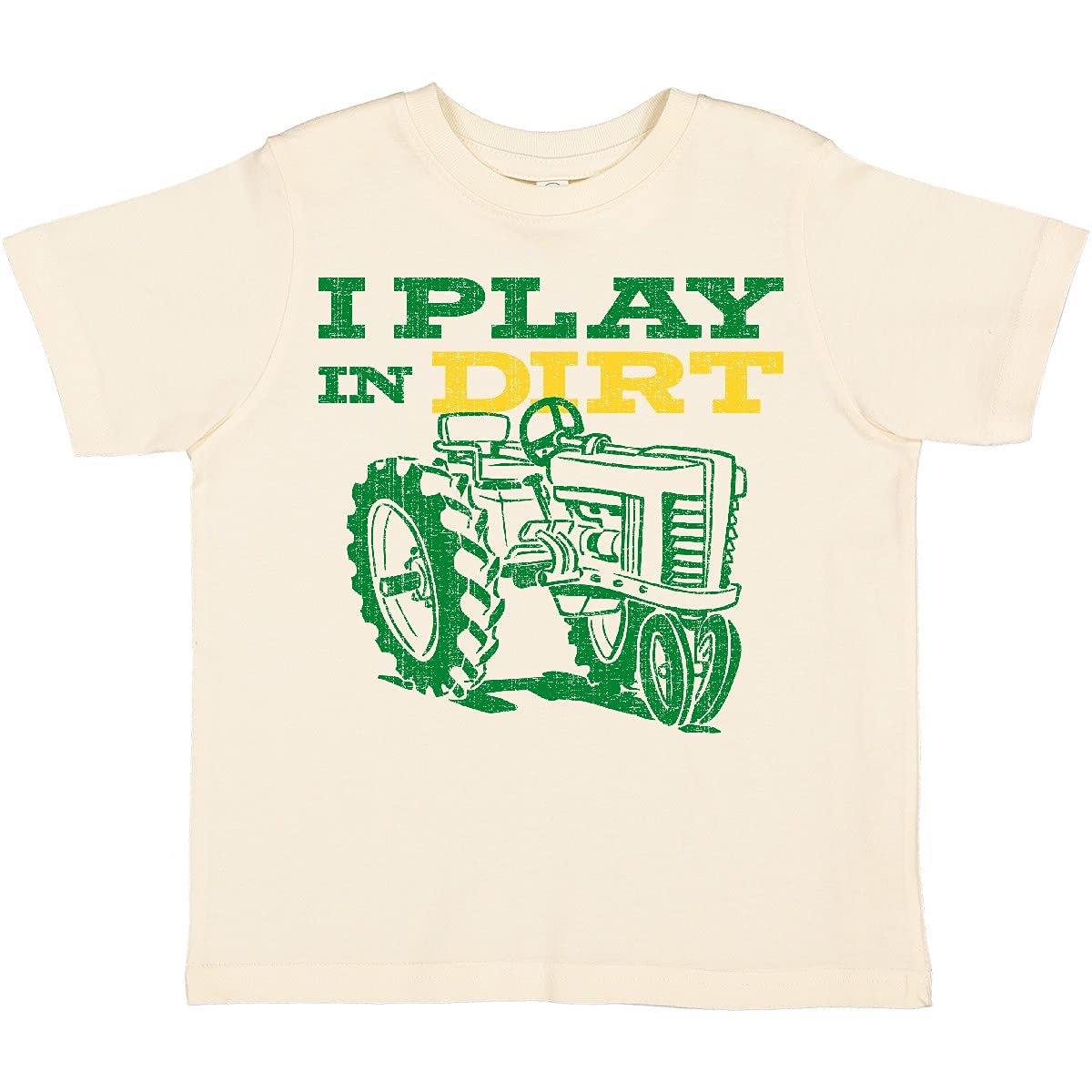 Inktastic Play in Dirt Tractor Toddler T-Shirt - Cute Farm & Construction Themed Cotton Tee for Boys & Girls - Perfect for Outdoor Play, Farm Visits & Toddler Activities