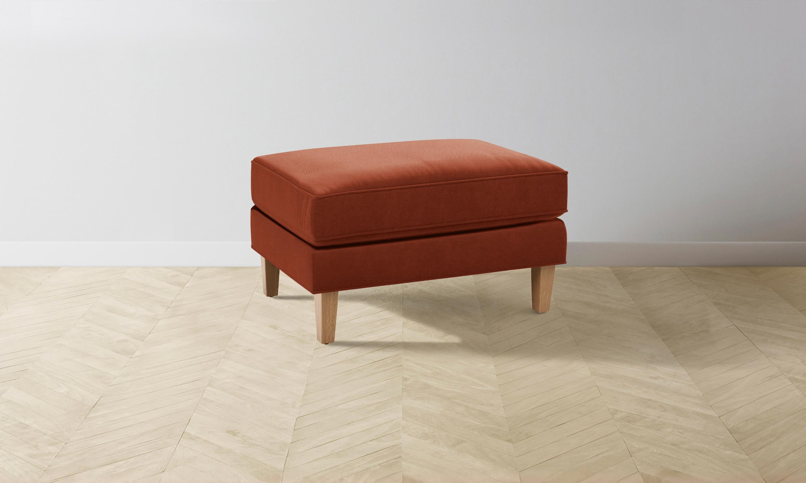 Crosby Mohair Spice Ottoman - Stylish Footrest & Extra Seating for Living Room, Bedroom, or Office