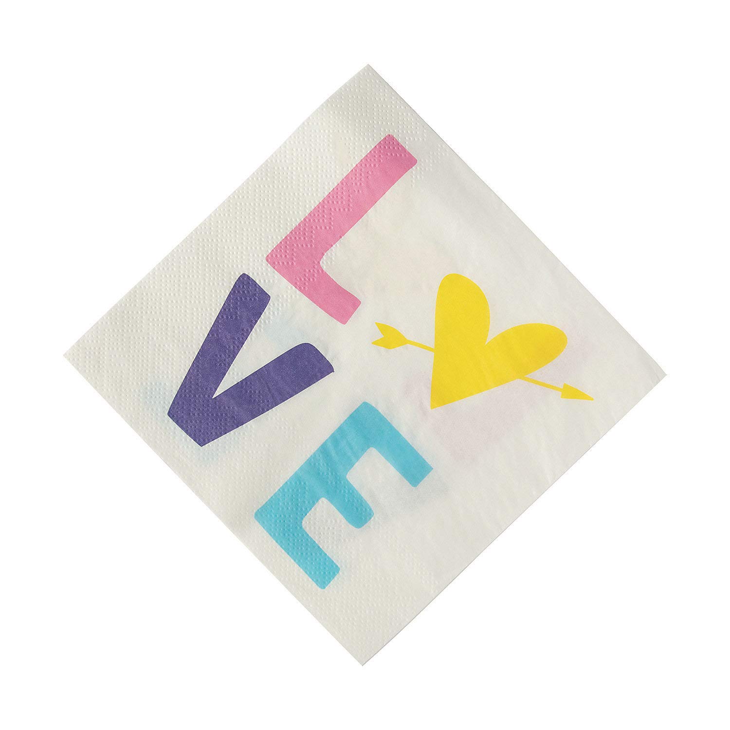 VAL Conversation Heart Lunch Napkins - 16-Pack Party Napkins for Valentine's Day, Bridal Showers & Birthday Parties - Cute Decorative Paper Napkins for Table Setting & Party Decor