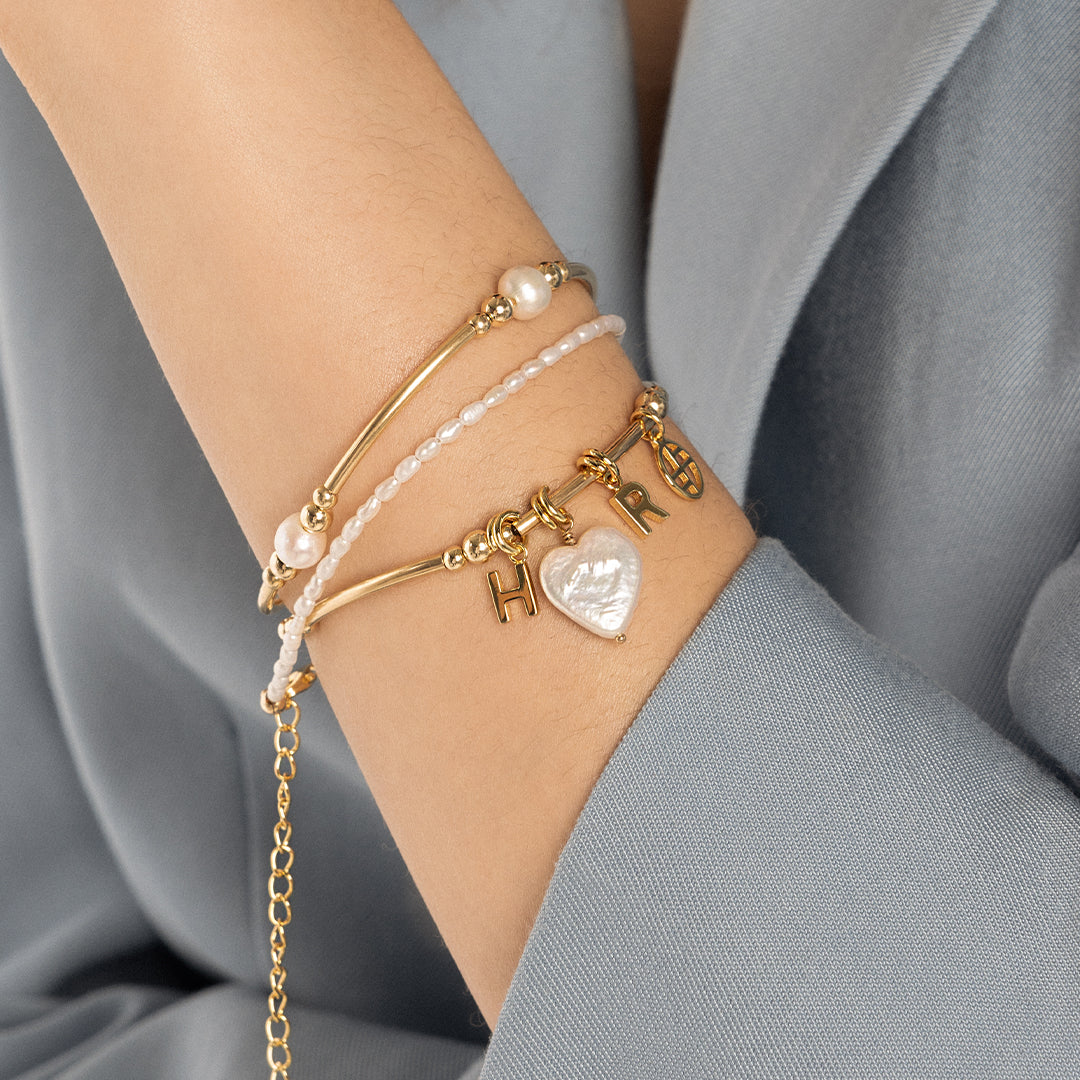 Peggy Pearl Bracelet with Stone of Potential - Elegant Jewelry for Women, Gift for Her, Perfect for Weddings, Parties & Special Occasions