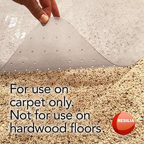 Resilia Clear Office Desk Chair Mat for Low Pile Carpet - 47