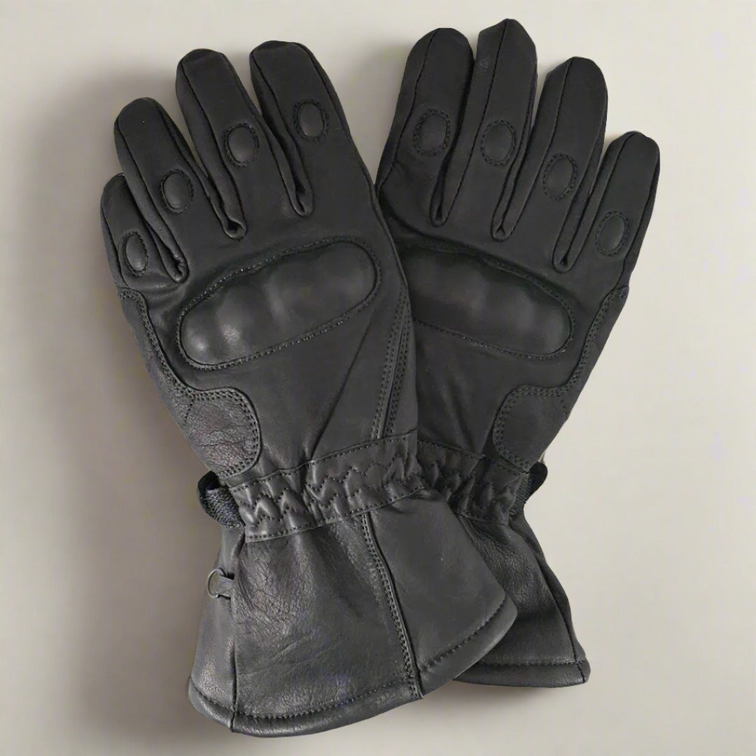 Open Road Men's Armored Gauntlet Leather Motorcycle Gloves - Durable Protection for Riding, Racing & Adventure - Perfect for Harley, Cruiser & Sport Bike Riders