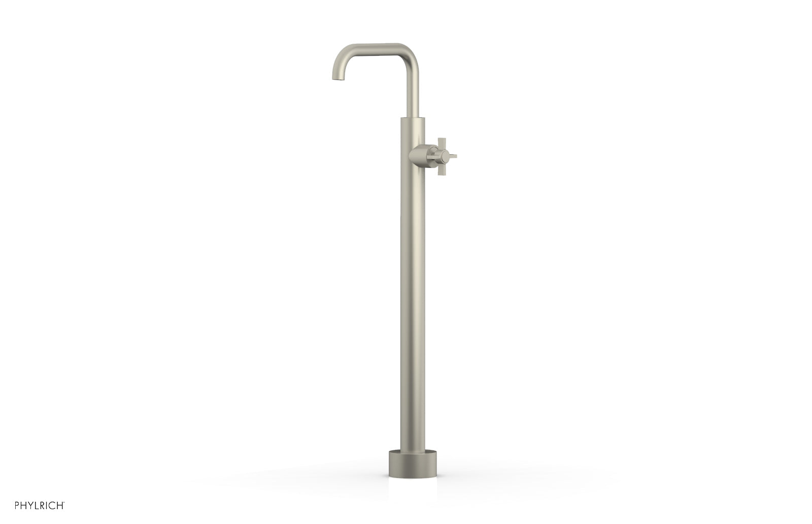 Premium Tall Floor Mount Tub Filler with Cross Handle - D132 45 02 - Perfect for Modern Bathroom Renovations and Luxury Spa Installations