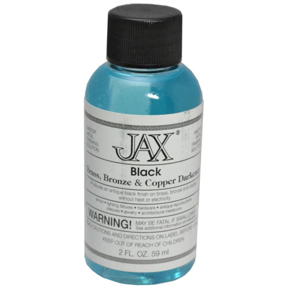 JAX Black Darkener Metal Finishing Solution - 2oz Antique Patina for Metal Without Heat or Electricity - Perfect for Jewelry Making, Knife Blackening & DIY Metal Crafts
