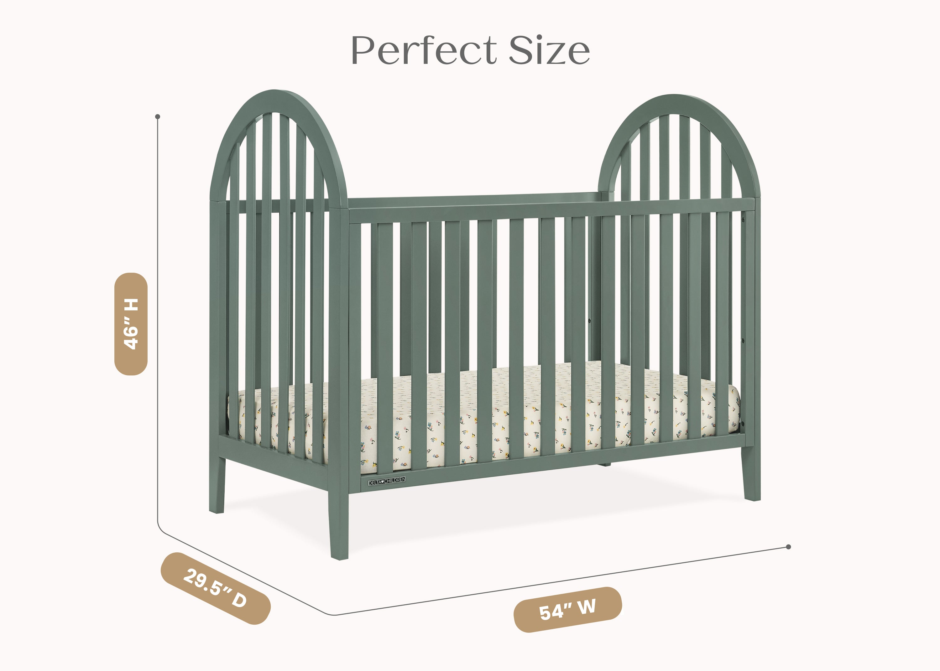 Milano 4-in-1 Convertible Baby Crib - Toddler Bed, Daybed & Full-Size Bed - Nursery Furniture for Boys & Girls - Perfect for Newborn to Teen Years