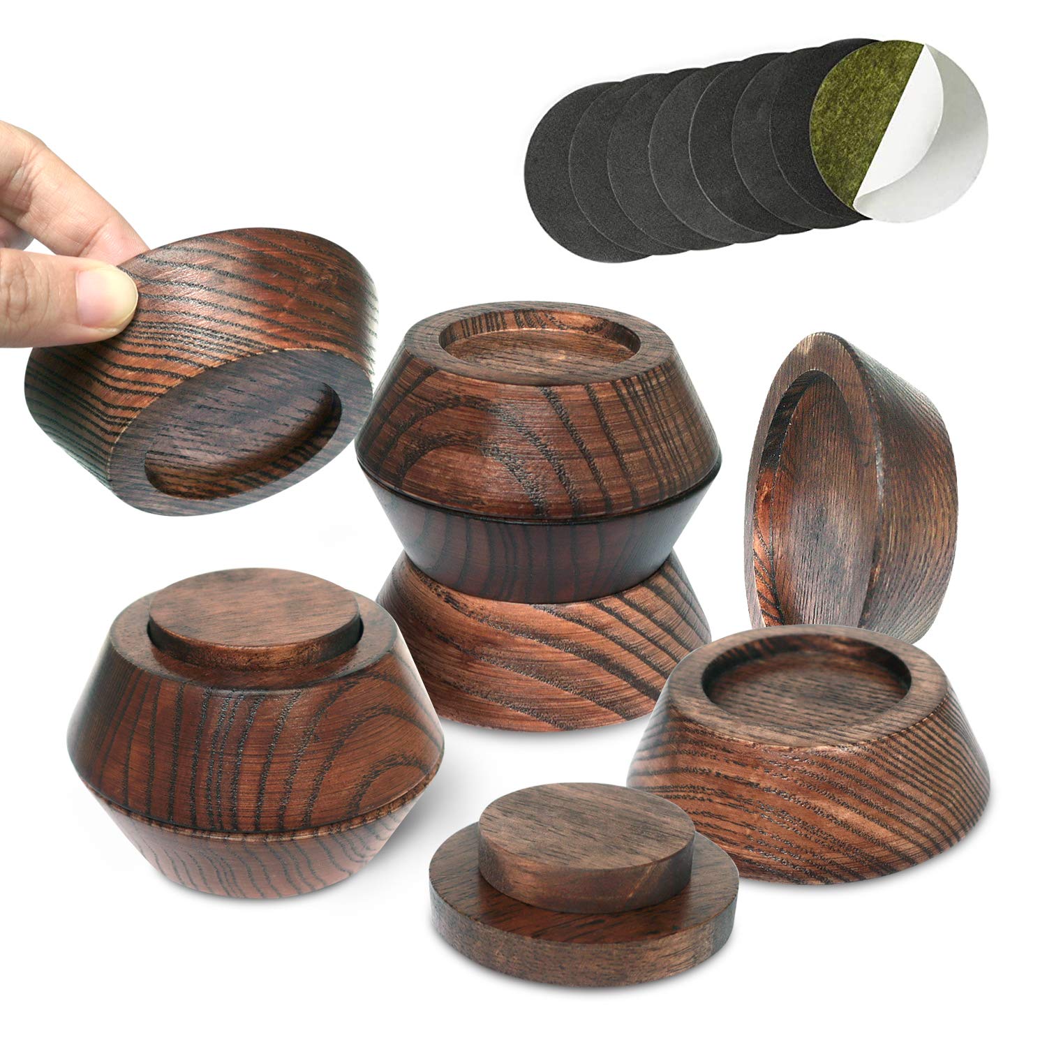 8-Pack Adjustable Wood Bed Risers & Furniture Risers (1