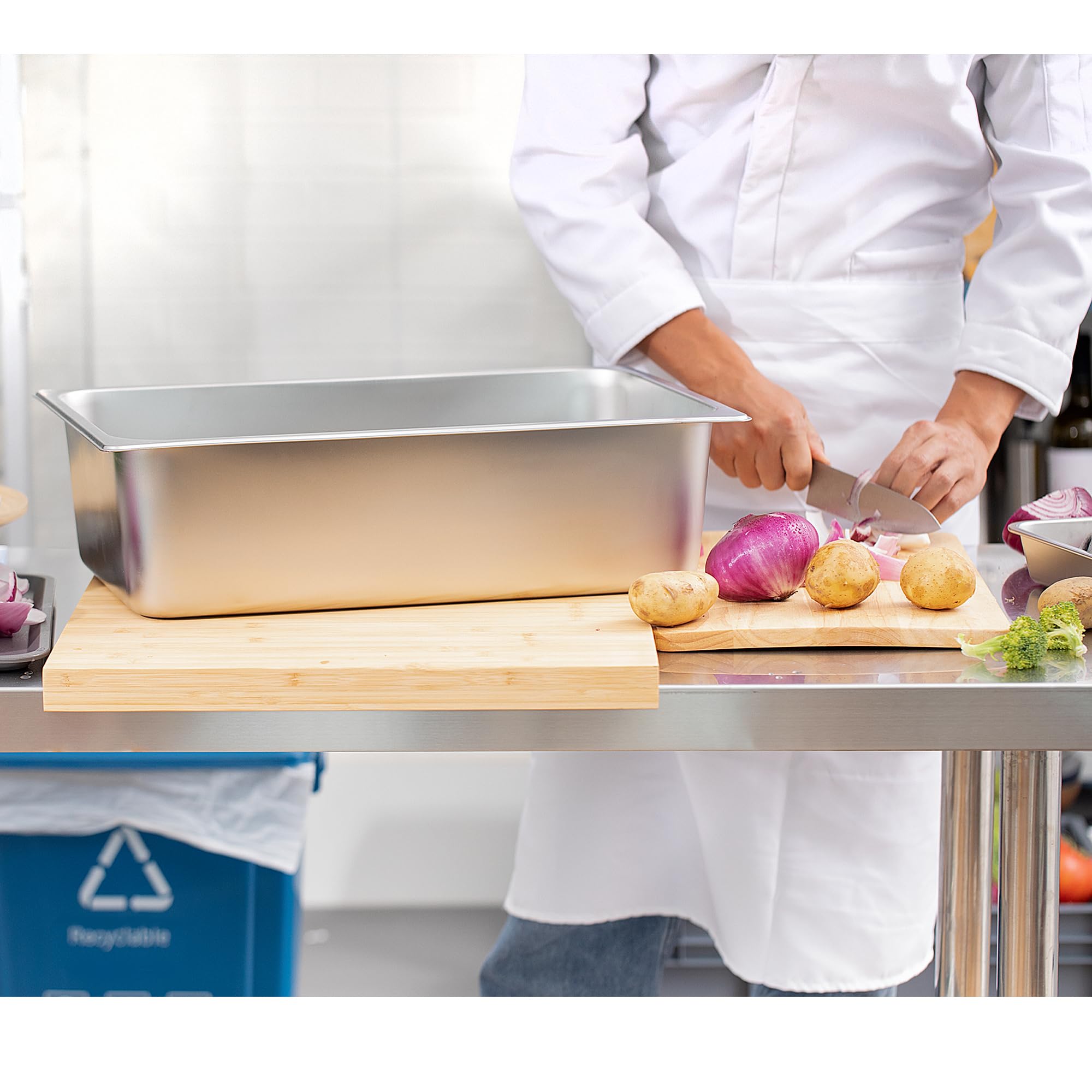 6-Pack Stainless Steel 6 Inch Deep Full Size Catering Pans - Commercial Food Storage & Steamer Pans for Hotels, Restaurants & Buffets - Durable Metal Food Trays for Steam Tables & Food Warmers - Perfect for Catering, Meal Prep & Bulk Food Service