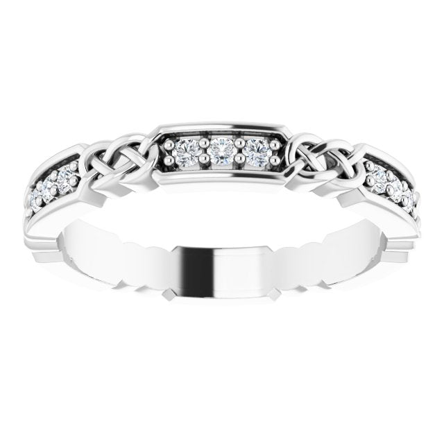 0.27 Carat Round Diamond Eternity Wedding Band with Celtic Knot Design - Perfect for Anniversary Gifts, Bridal Jewelry & Celtic-Inspired Fashion Accessories