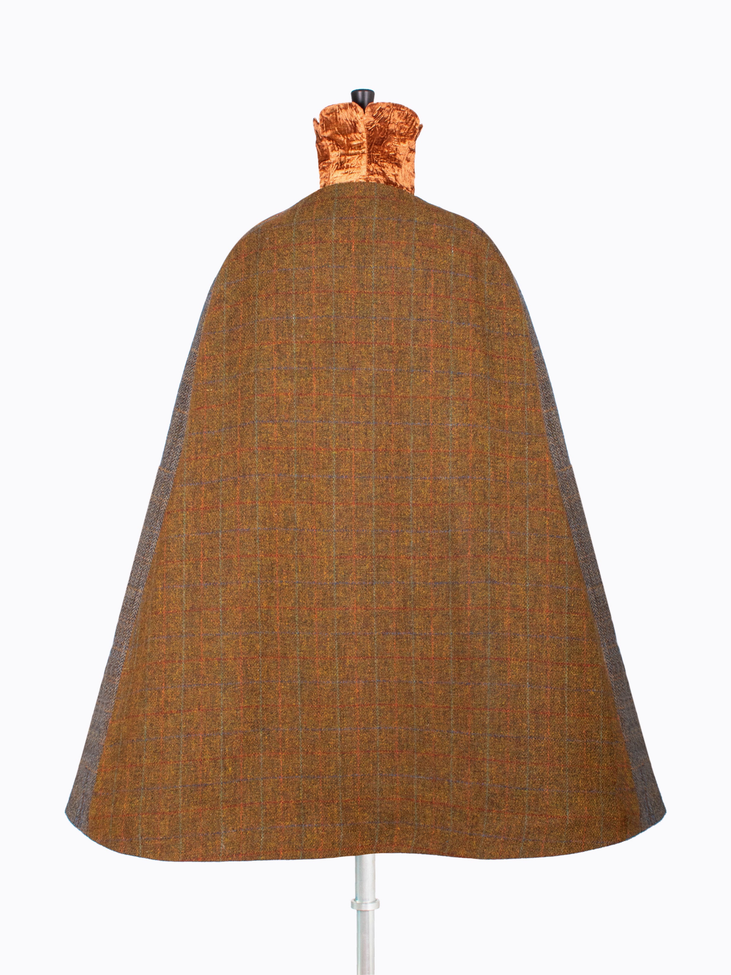Elegant Scallop Collar Cape in Rust & Sage Colors - Perfect for Fall Weddings, Photo Shoots & Boho Fashion