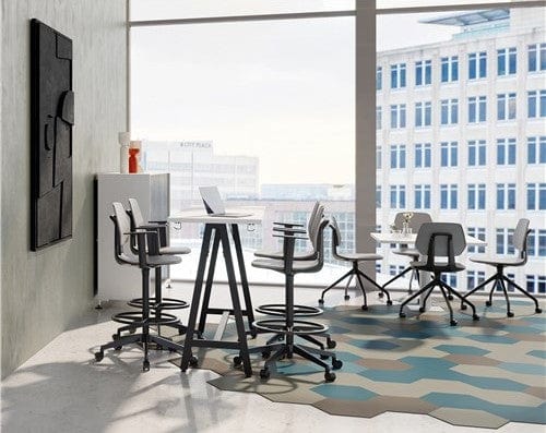 Safco 7827BL Commute Petite Drafting Chair - Adjustable Height Ergonomic Office Chair for Small Spaces, Home & Studio Workspaces